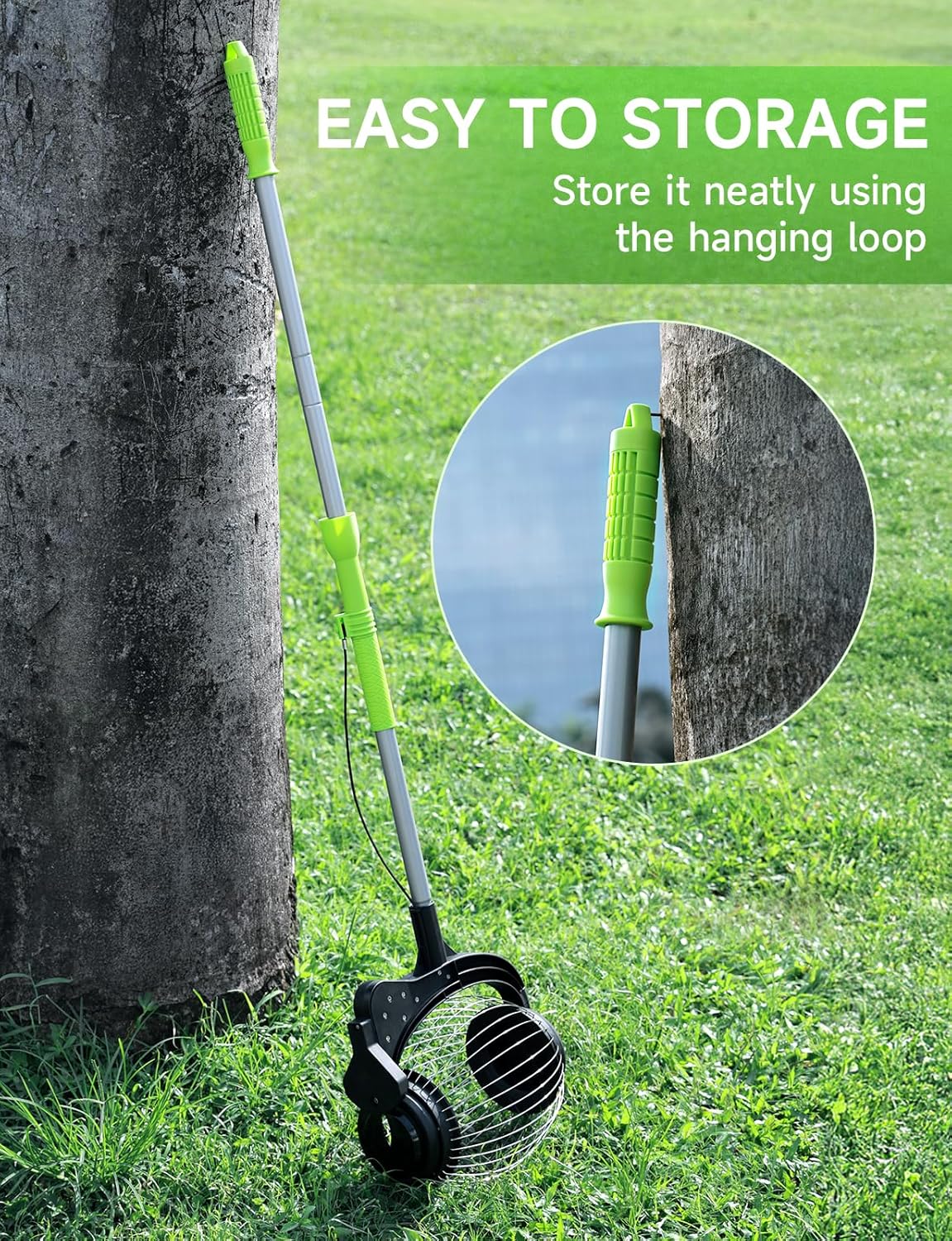 Nut Gatherer for Walnuts with 1.8-Gallon Capacity, No-Bend Emptying Design，Acorn Picker Upper Roller Suitable for 1.2"-3.6" Walnuts,Chestnuts, Fallen Apples & Tennis Balls(No Small Acorns)