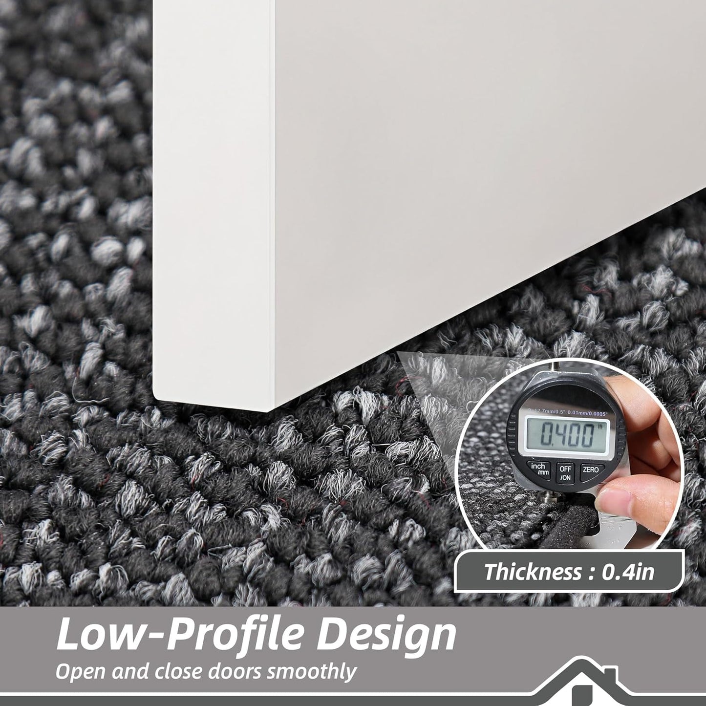 BEQHAUSE Dirt Trapper Door Mat 20" x 32", Non-Slip Washable Doormats Entrance Mat, Dirt Resistant and Absorbent Welcome Mat, Low Profile Floor Mats for Front Back Door and Entryway, Charcoal