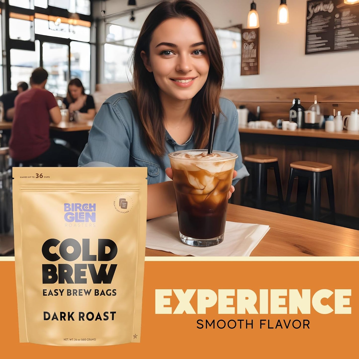 Birch Glen Roasters Cold Brew Coffee Bags - 12 Pack of Coarse Ground Coffee Filter Pitcher Packs for Easy Brewing - 100% Arabica - Yields 6 Pitchers - Dark Roast