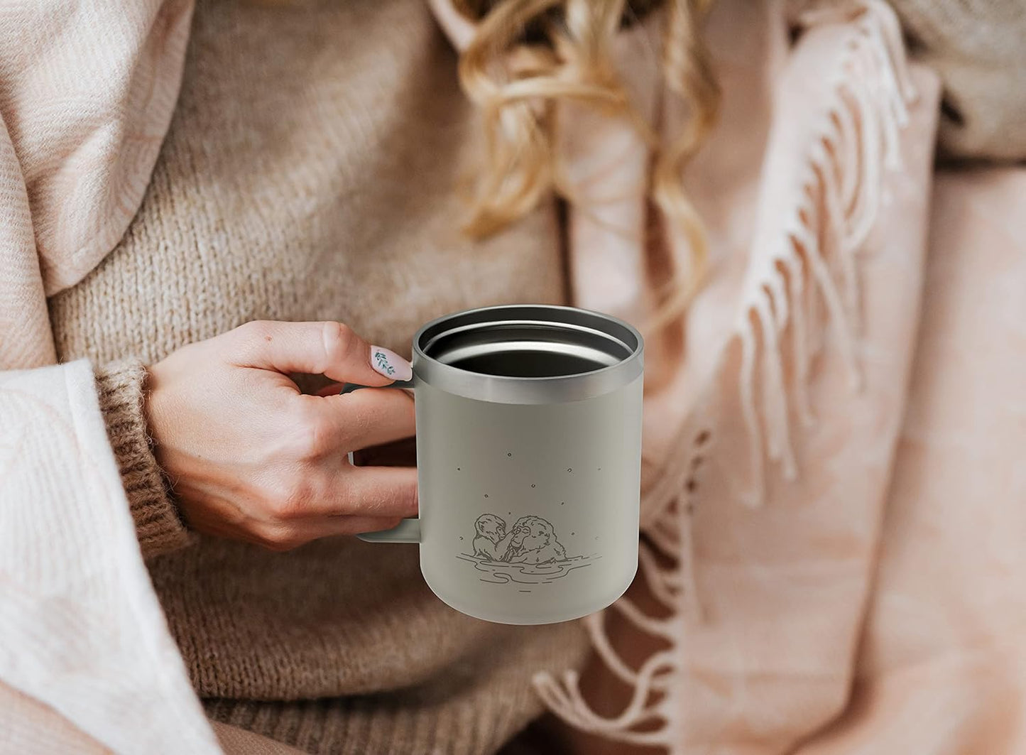 COREFLEX 12 oz Insulated Coffee Mug with Handle & Lid, Stainless Steel Double Walled Vacuum Insulated Tumbler, Travel Coffee Cup Thermal Cup - Home, Office, Travel, Outdoor, Camping