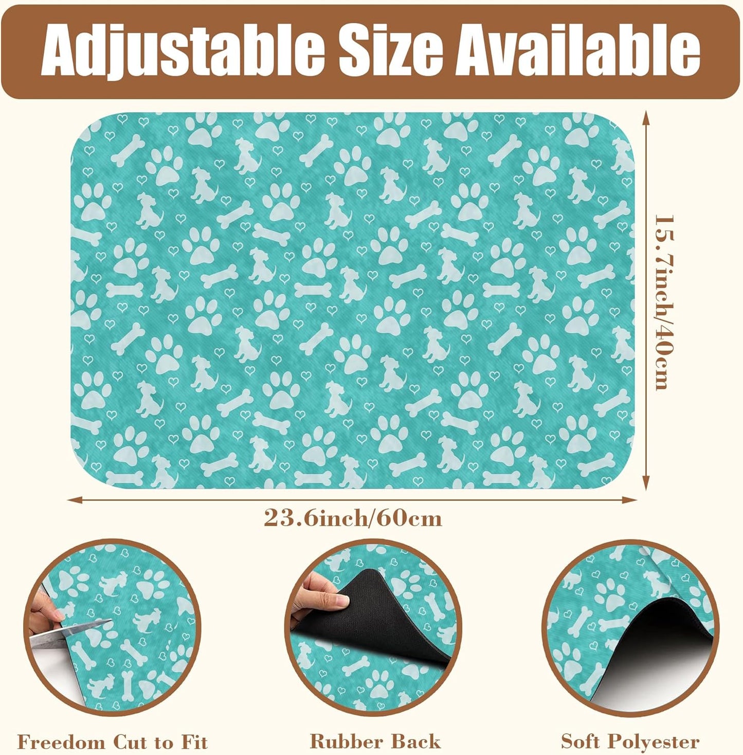 Dish Drying Mat Dog Paws and Bones Coffee Bar Mat for Countertop Absorbent Coffee Mat Rubber Backed Hide Stain Dish Drainer Rack Mat Coffee Maker Coffee Pot Dining Room Decoration 15.7 x 23.6 Inch