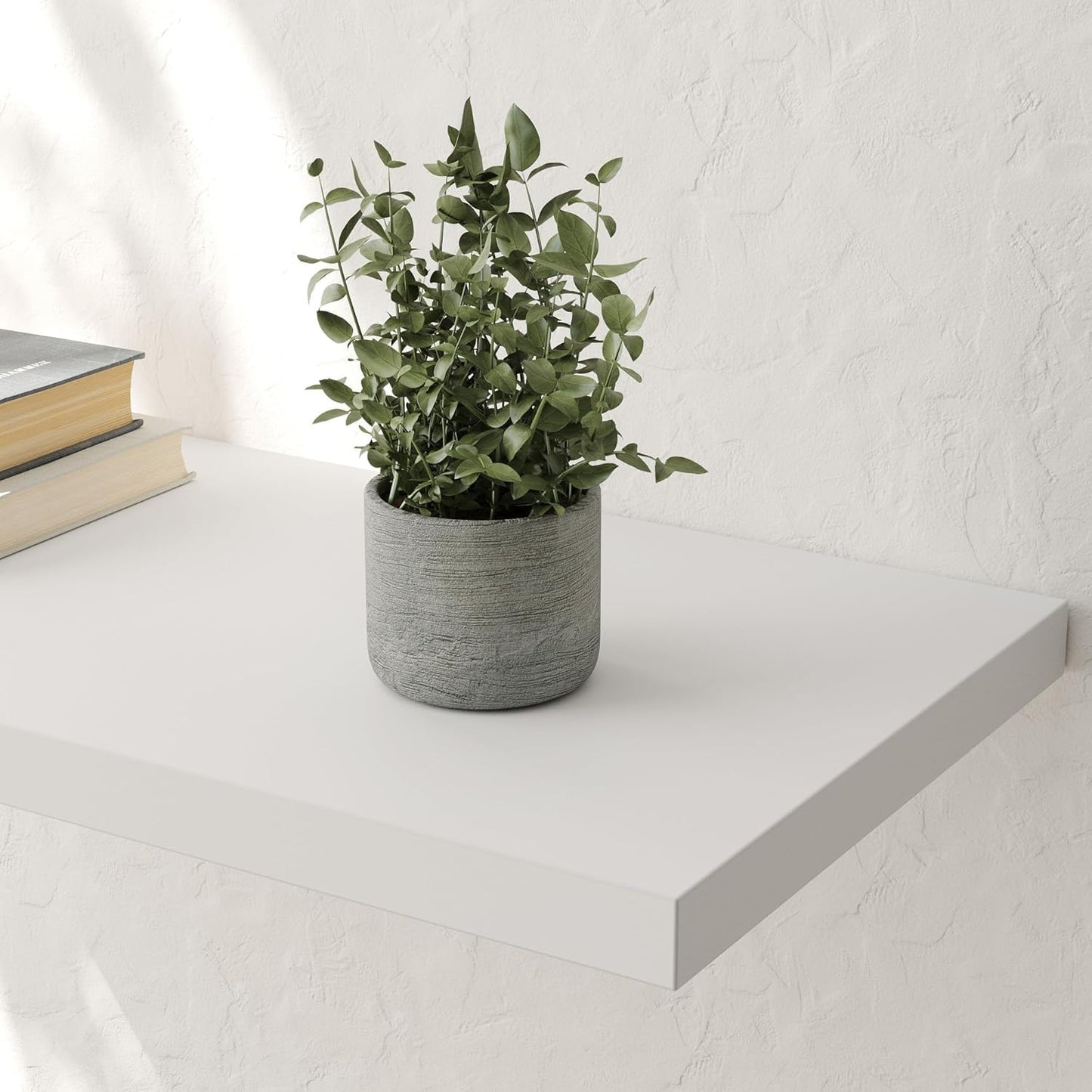 Wall Shelf Set of 1, White Floating Shelves 36 in W x 10 in D x 1 in H, Wooden Floating Wall Shelf with Invisible Brackets for Living Room/Bedroom/Bathroom/Kitchen Storage and Decor