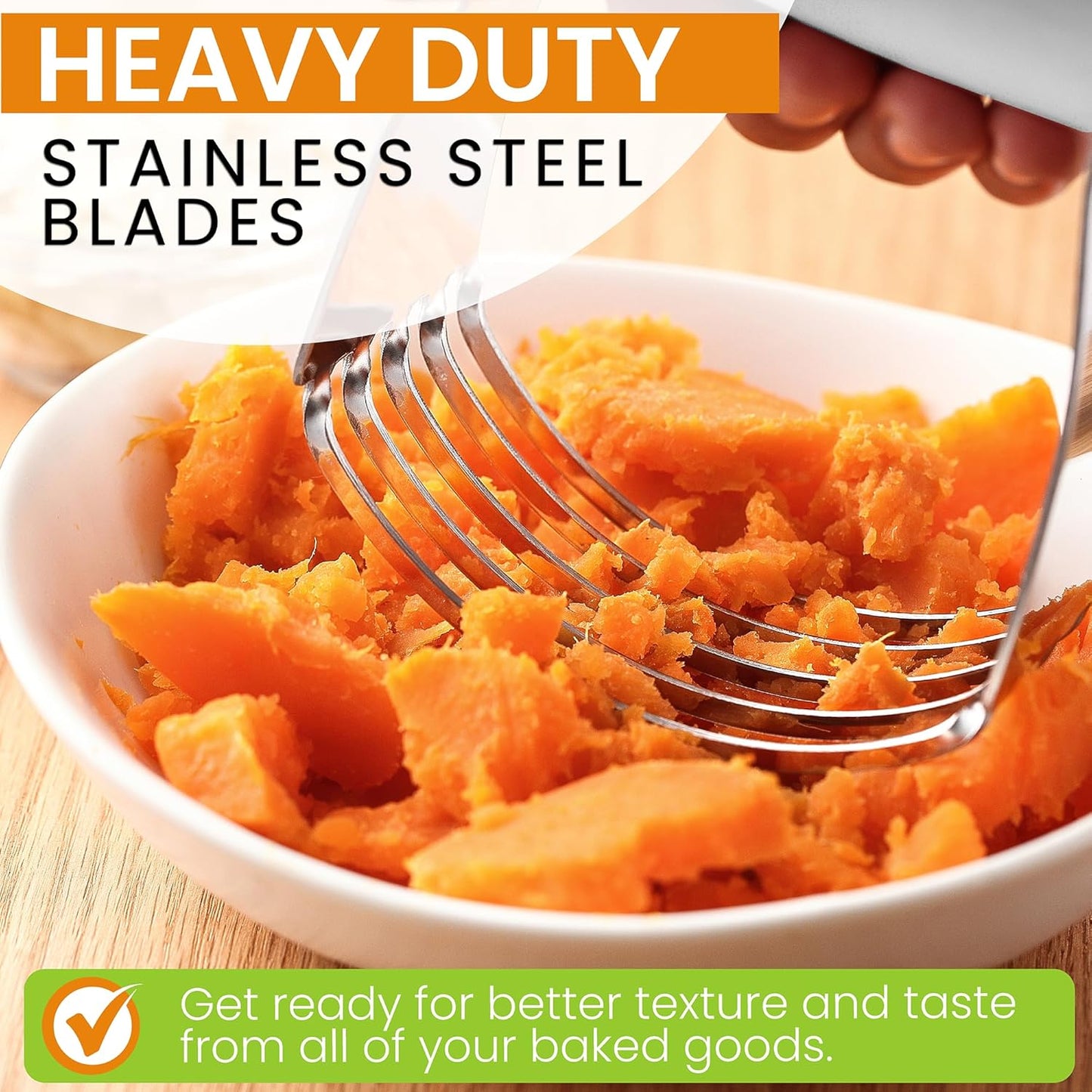 Spring Chef Medium Size White Dough Blender For Baking, Multifunctional Dough Cutter Tool, Stainless Steel Pastry Cutter Tool with Sharp & Sturdy Blades, Dishwasher Safe Pastry Blender for Easy Mixing