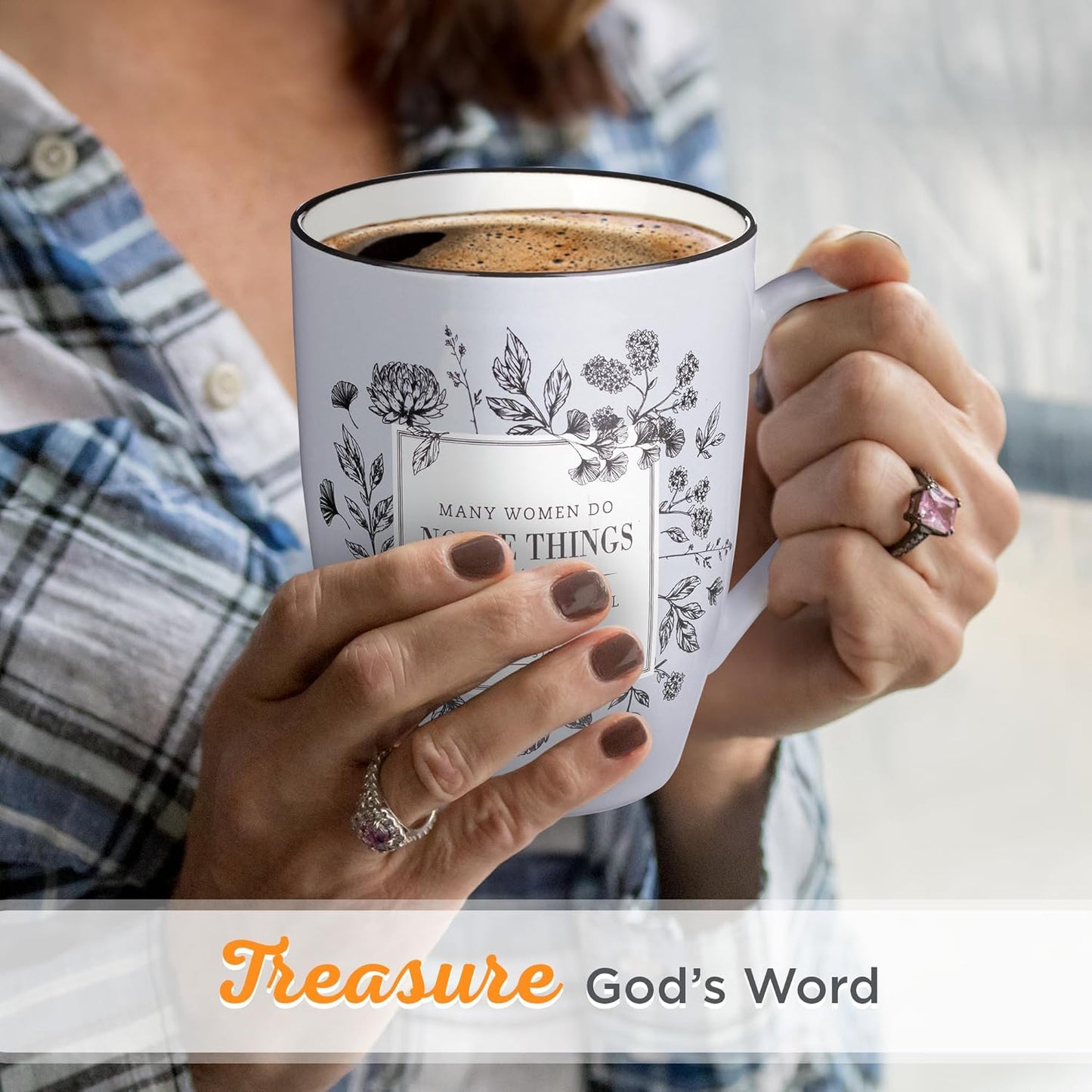 Christian Art Gifts Inspirational Microwave/Dishwasher Safe Coffee & Tea Scripture Mug: Many Women Do Noble Things Encouraging Proverb Bible Verse, Novelty Drinkware, Lavender Purple & White, 12 oz.