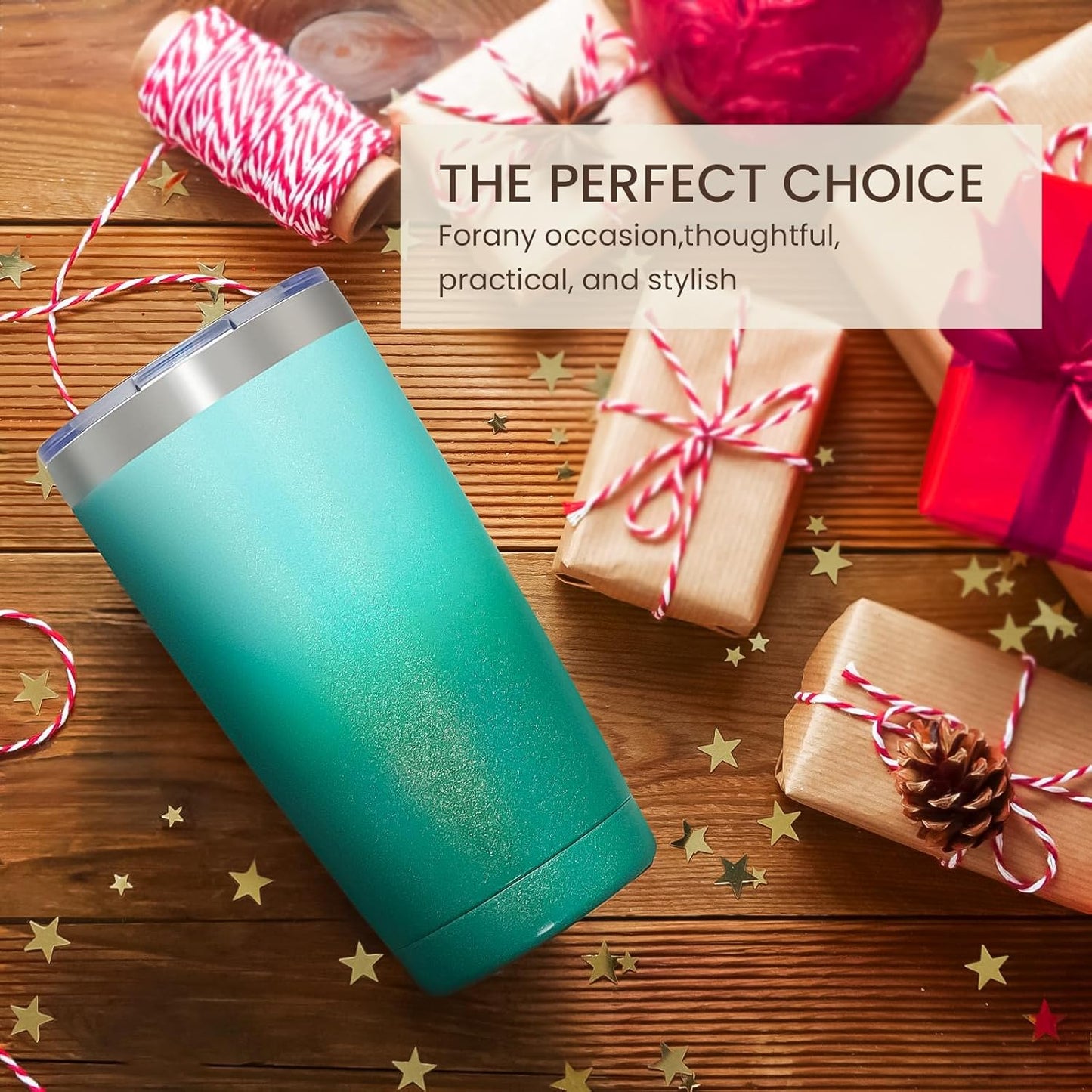 MEWAY 20oz Tumbler 8 Pack Double Wall Vacuum Insulated Travel Glitter Mug Bulk, Stainless Steel Tumblers with Lid and Straw, Powder Coated Coffee Cups for Woman(Gradient Green,Set of 8)