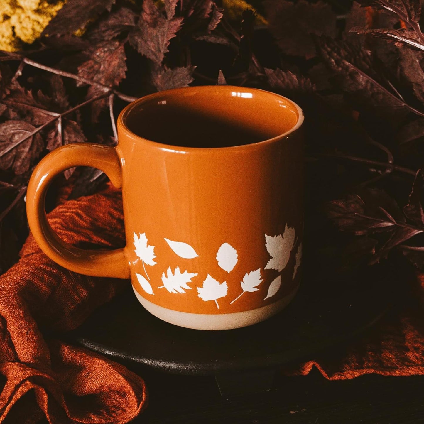 Sweet Water Decor Fall Mug Handcrafted Stoneware Coffee Mug with Autumn Leaves Design - Cozy and Stylish Fall Coffee Mugs - Unique Durable Fall Mugs for Autumn - Perfect Fall Mug for Gifting
