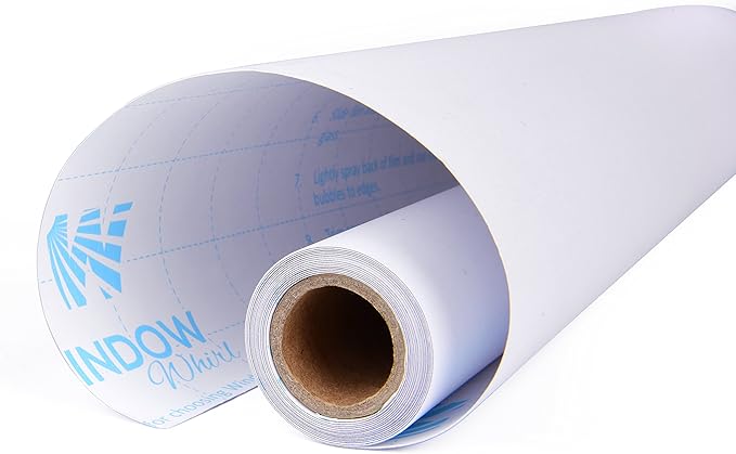 Privacy Window Film: Translucent Static Cling Treatment for Home Security and Decorative Frosted Glass Effect - No Residue, Heat Control, UV Prevention, Easy Removal (Winter Frost, 17.5 x 72 inches)