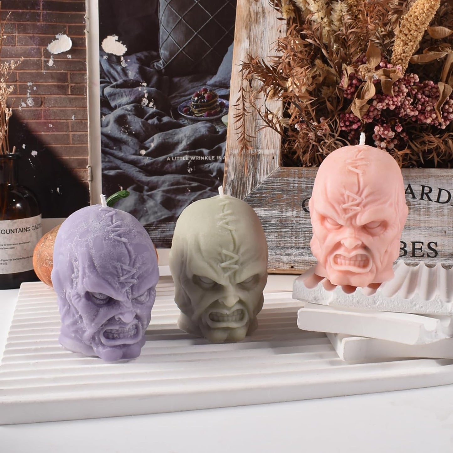 Silicone Skull Head Mold - Silicone Resin Casting Molds for Candle & Resin & Soap Craft Supplies
