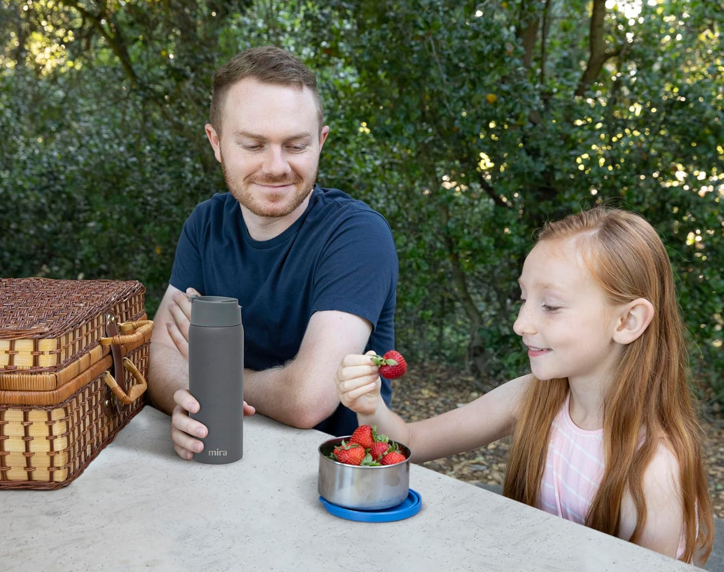 MIRA 18 oz Tea Infuser Thermos - Stainless Steel Travel Bottle with Removable Strainer for Loose Leaf Tea - Insulated Hot & Cold Brew Steeper - Smoke Gray