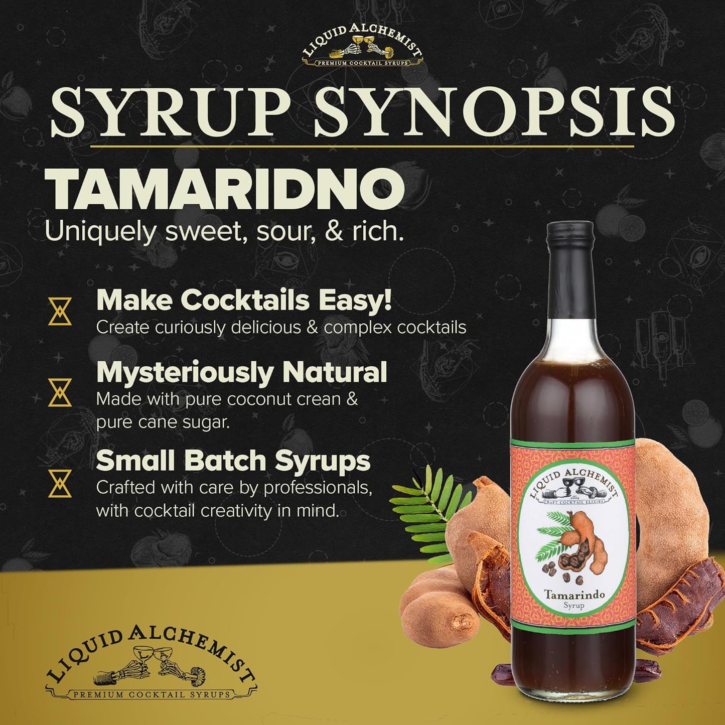 Liquid Alchemist Tamarind Syrup for Cocktails - Real Ingredients Make our Tamarindo Syrup the Perfect Spicy Margarita Mix - Made Fresh with All Natural Tamarind Concentrate (25 oz)
