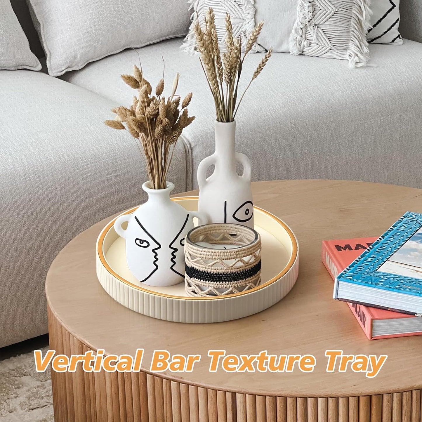 SANZIE Leather Tray Desktop Storage Organizer Premium Serving Tray Decorative Tray Valet Tray for Sundries Cosmetics Phone Wallet Cutlery