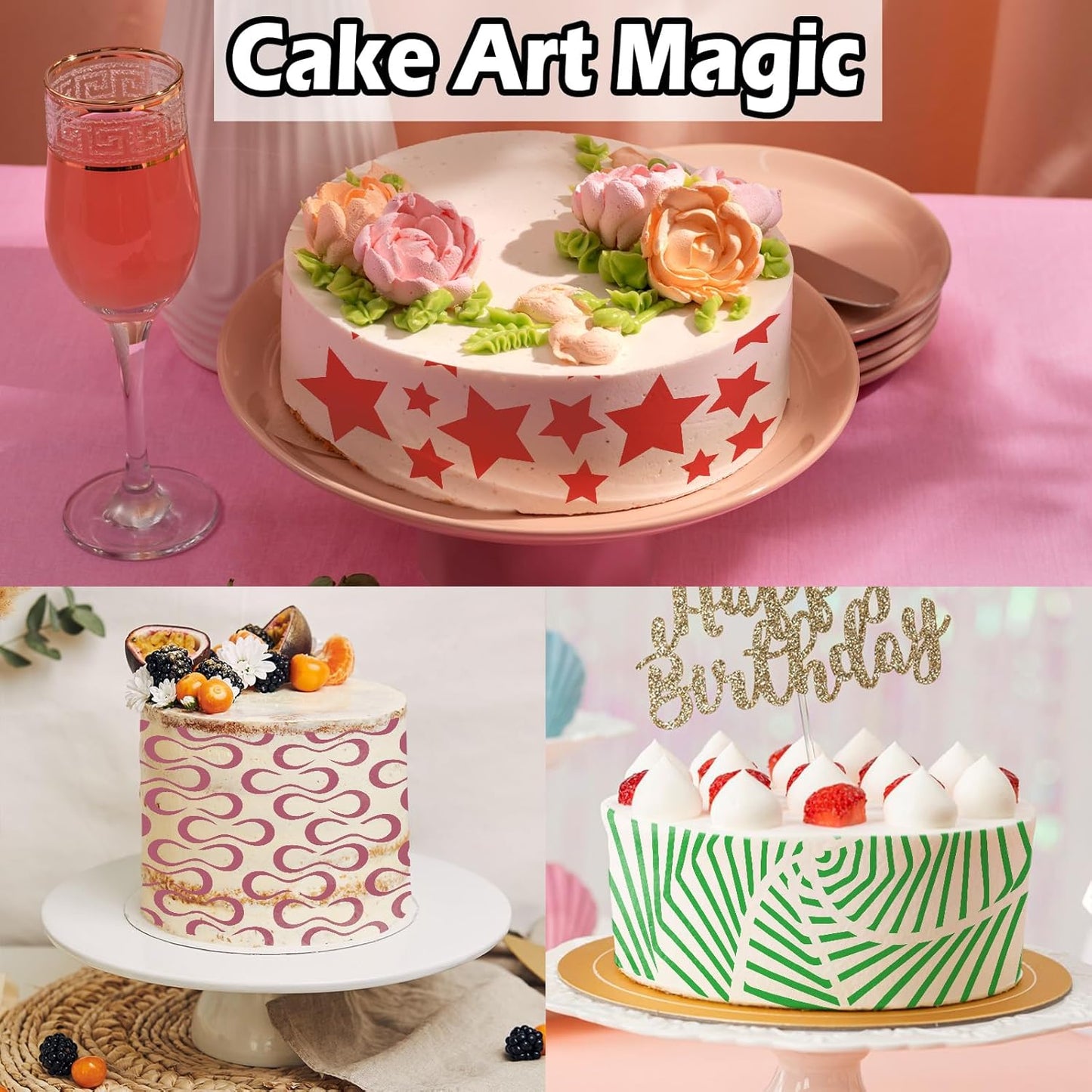 Yazhiji 8PCS Large Stencils for Geometric Painting, Reusable Geometric Painting Stencils Abstract Layering Stencil for Painting on Wood Canvas Furniture Floor Decor DIY Supplies