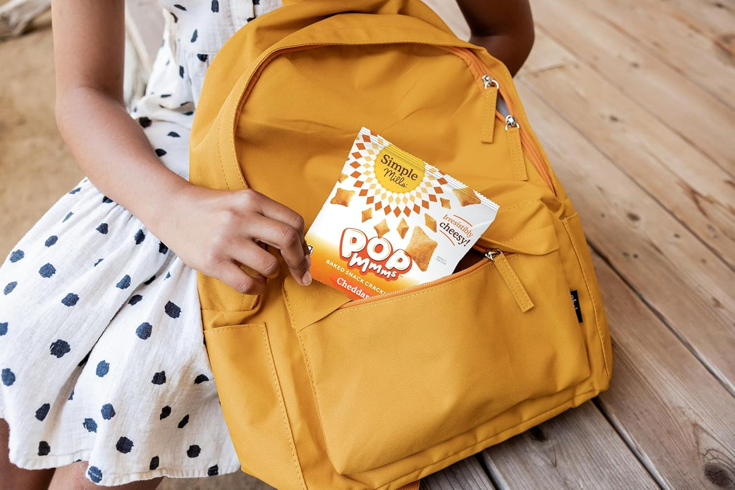 Simple Mills Pop Mmms Cheddar Baked Snack Pack Crackers, Gluten Free, 8 Pack (Pack of 1)