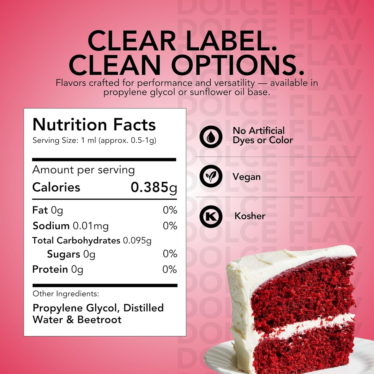 Dolce Flav Natural Red Food Coloring – Vivid Plant-Based Color from Beets | 2 oz Water-Soluble Liquid Dye for Baking, Drinks & Frostings | Graduated Dropper Included | No Artificial Dyes | Kosher | Made in USA