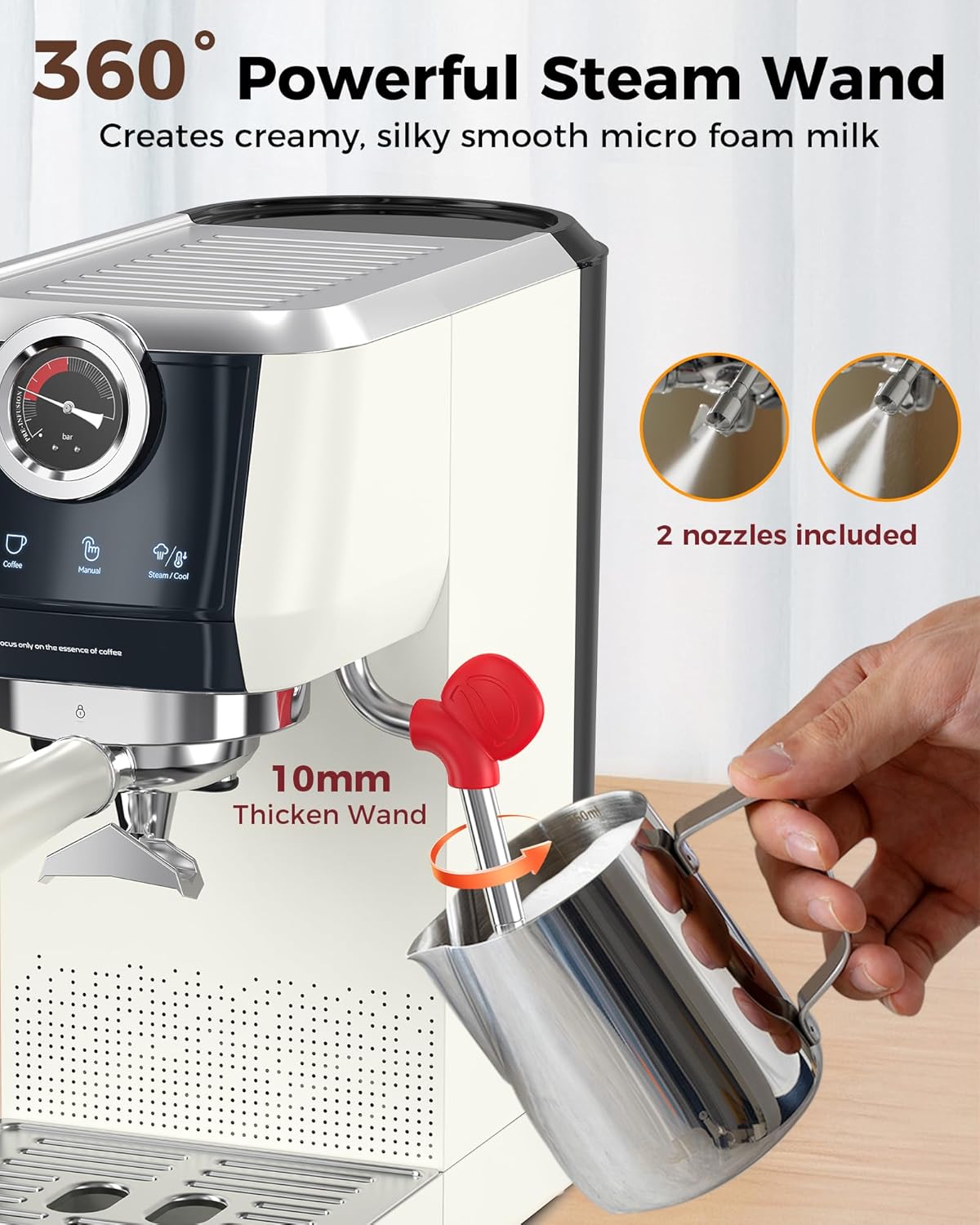 Tuni E2 𝑬𝒔𝒑𝒓𝒆𝒔𝒔𝒐 𝑴𝒂𝒄𝒉𝒊𝒏𝒆 with G1 𝑪𝒐𝒏𝒊𝒄𝒂𝒍 𝑪𝒐𝒇𝒇𝒆𝒆 𝑮𝒓𝒊𝒏𝒅𝒆𝒓 Combo Set | 20Bar Dual Boiler Coffee Maker | 48 Grind Settings | Professional Home Barista Kit