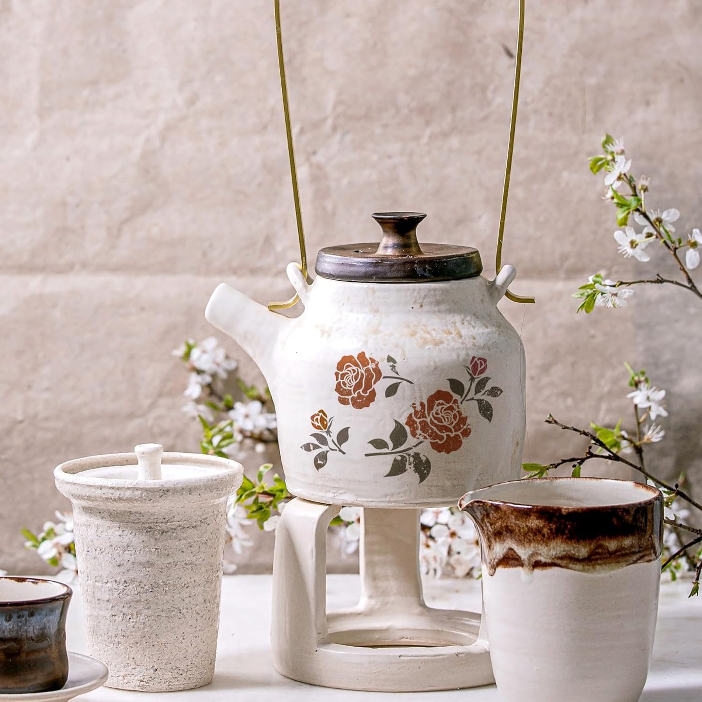 NAKLEO DIY Reusable Plastic Stencil - 30x42cm / 11.7” x 16.5” - Rose Flower Bloom - Art Craft Wall Painting Pattern Template Scrapbooking Decoupage - Fabric Furniture Wood