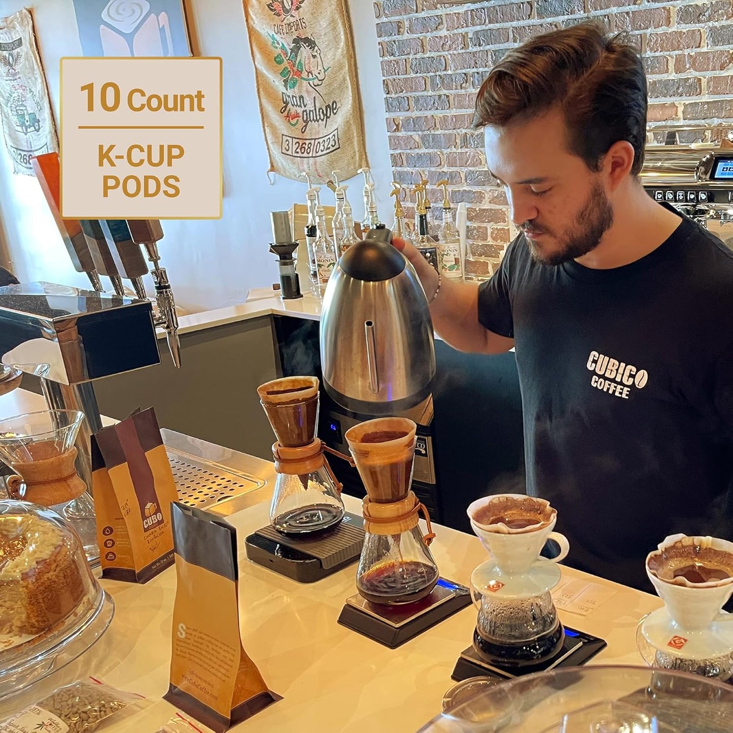 Cubico Coffee Medium Roast El Salvador Single Origin Coffee Pods, 10 Count, K-Cup Compatible