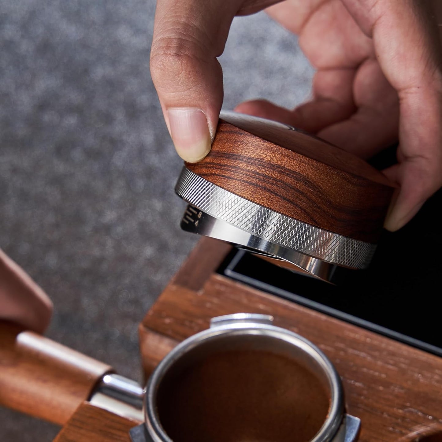 58.5mm Gaggia Classic Pro, E24, Evo Accessories by KNODOS Premium 58mm Bottomless Portafilter, Precision 58.5mm Calibrated Tamper & 58.5 mm Adjustable Coffee Distributor