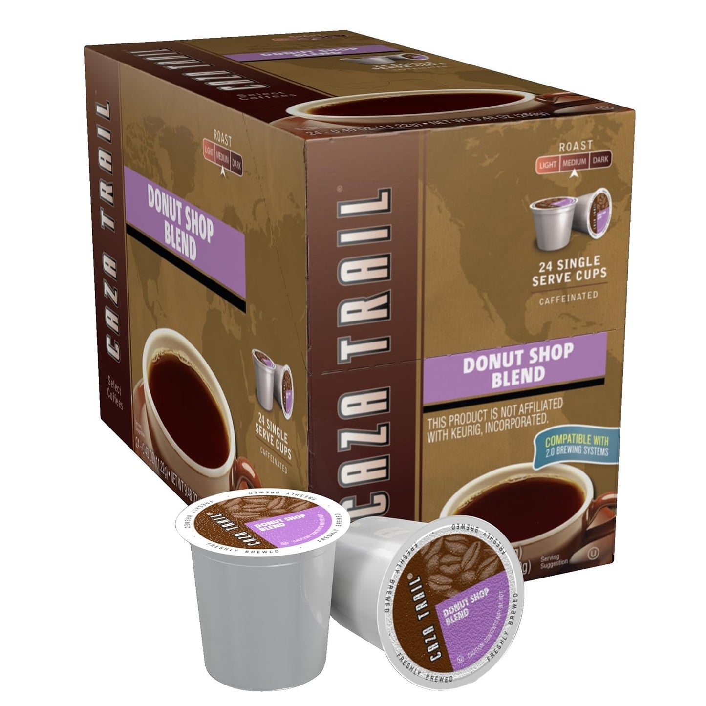 Caza Trail Coffee, Donut Shop Blend, 24 Single Serve Cups