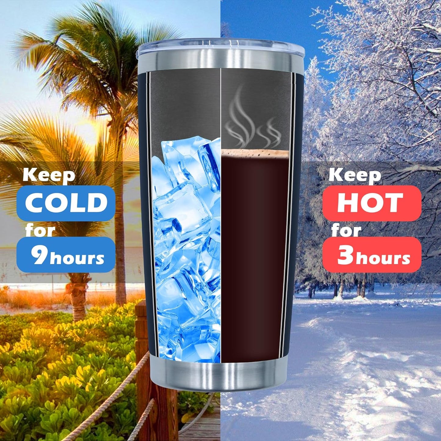 20oz Tumbler Bulk Stainless Steel Tumblers with Lid Vacuum Insulated Double Wall Travel Coffee Mug Powder Coated Tumbler Cup for Hot and Cold Drinks(Navy Blue, 6 pack)