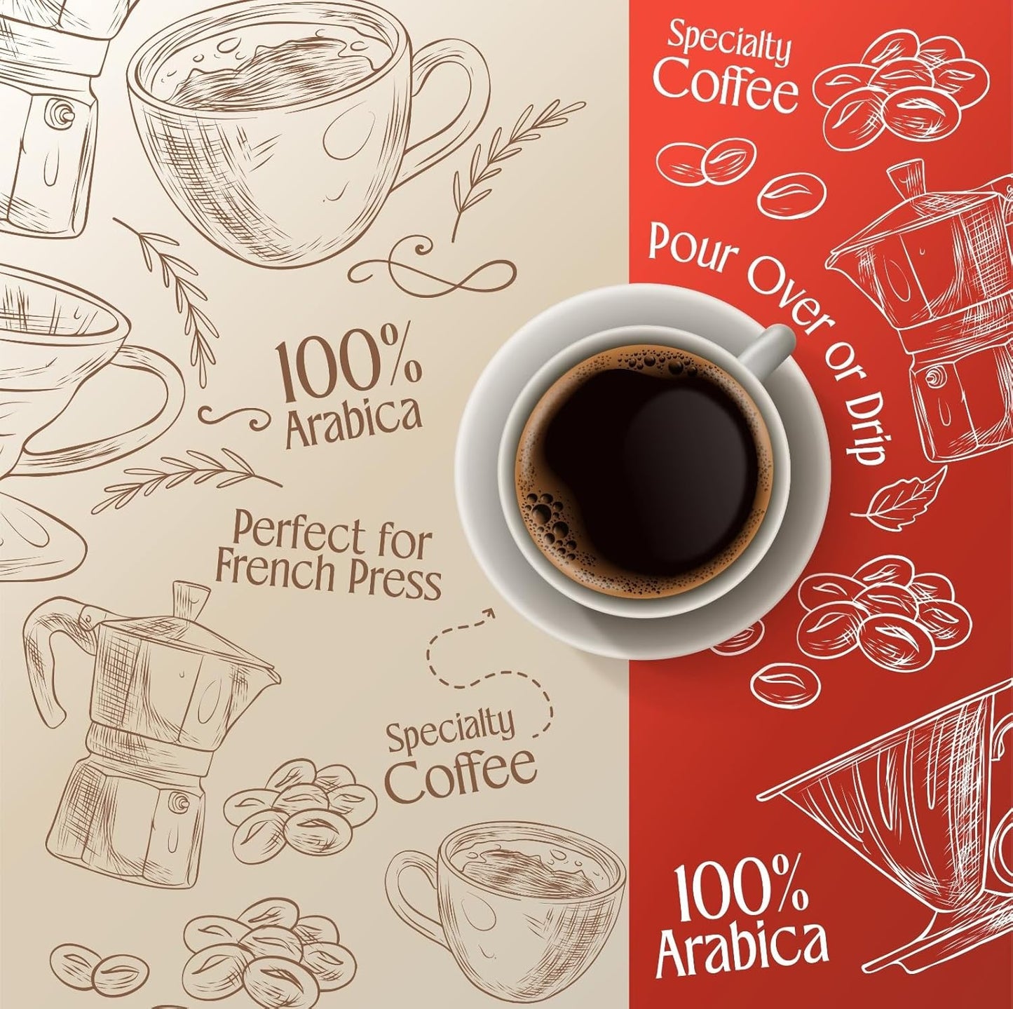 Ethiopia Yirgacheffe Ground Coffee, Medium-Light Roast Ground Coffee with Stone Fruit, Caramel & Toasted Pine Nuts, Specialty Coffee, Single Origin 12oz Bag, Perfect Flavored Ethiopian Coffee Gift