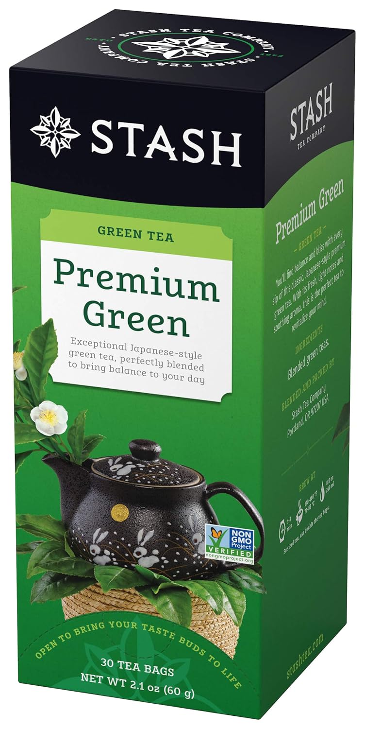 Stash Tea Premium Green Tea, 6 Boxes of 30 Tea Bags Each (180 Tea Bags Total)