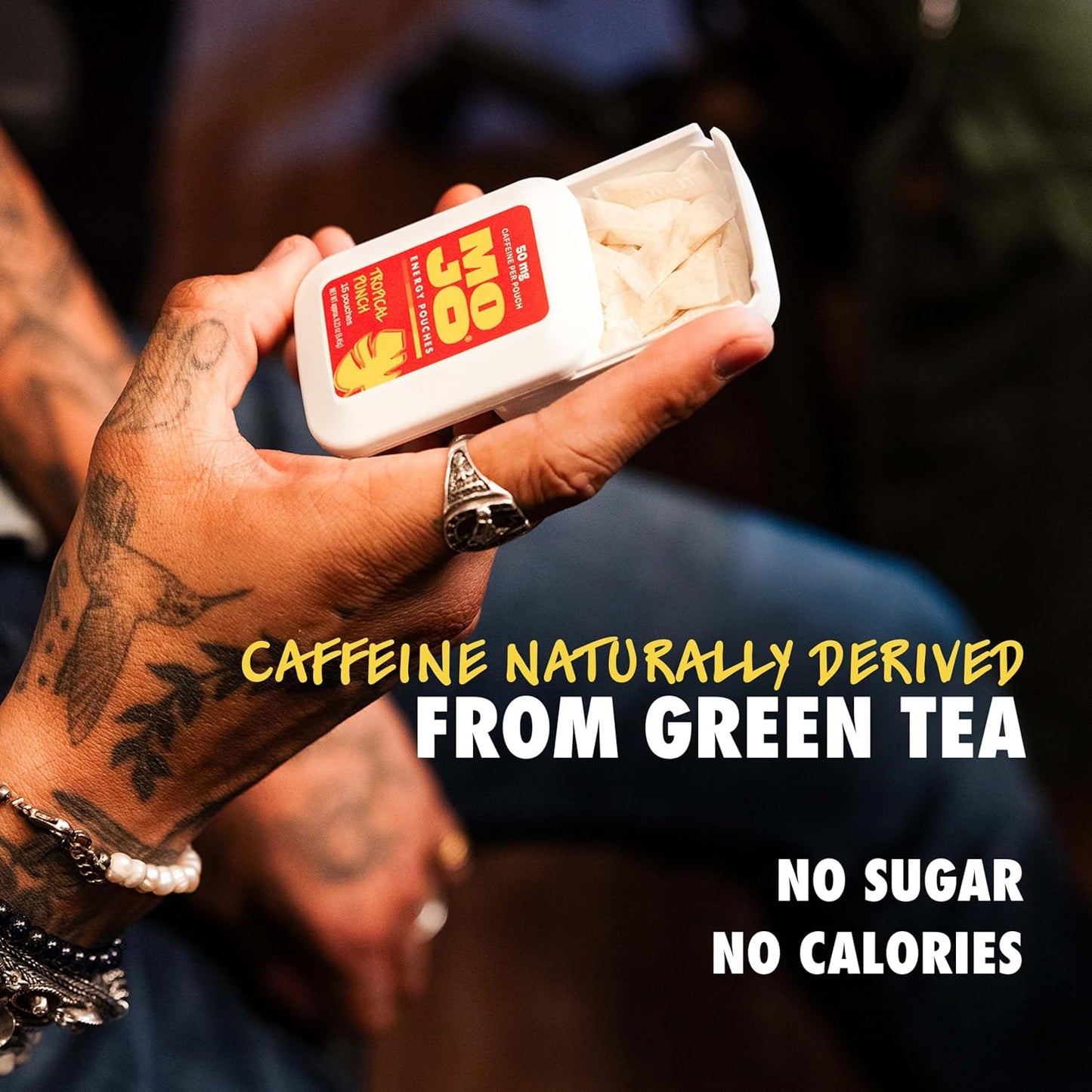 MOJO Energy Pouches, Tropical Punch Flavor, 50 mg per Caffeine Pouch, 15 Pouches, 5-Pack