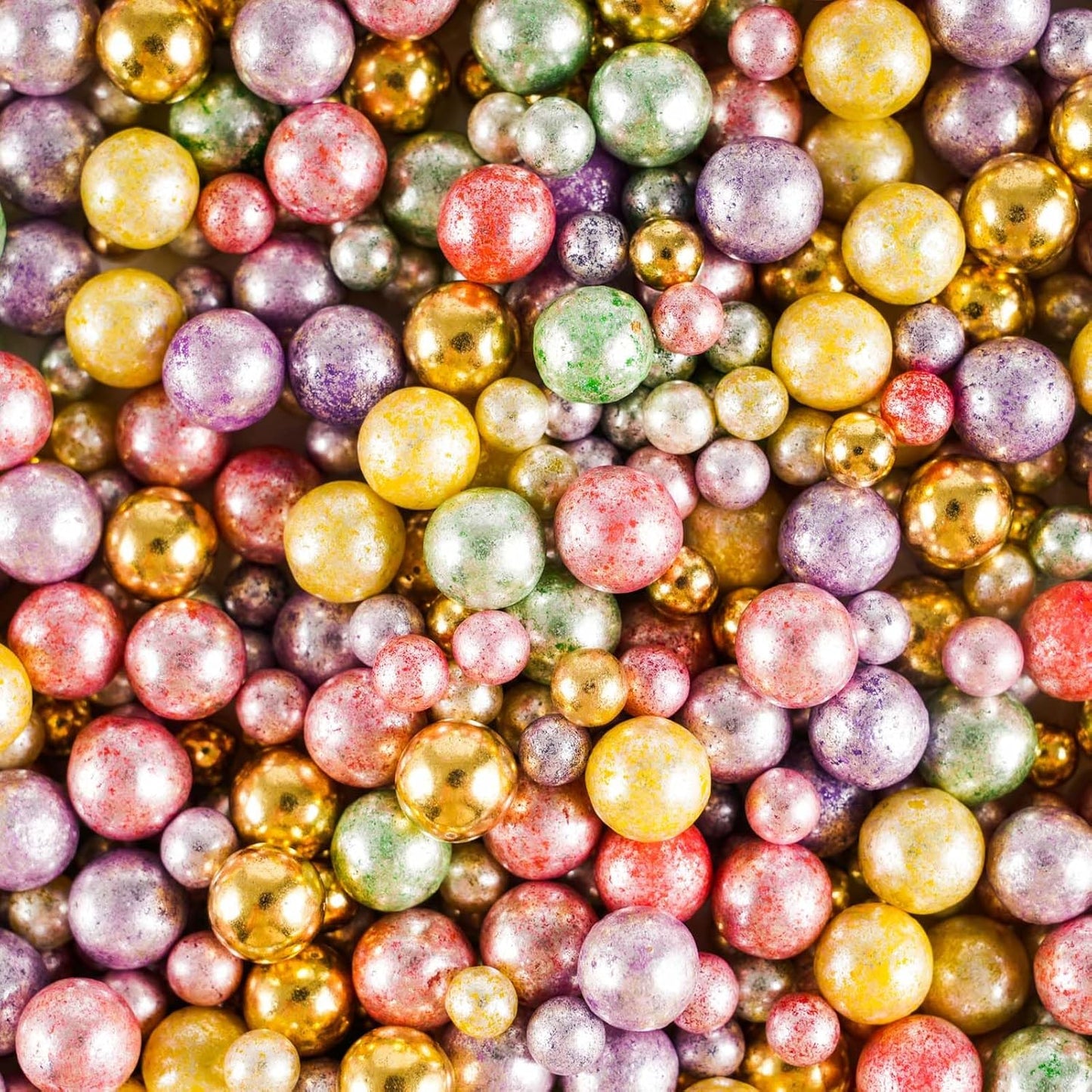 Kasvan Pastel Pearl Sugar sprinkles - Edible Candy Pearls 130g/4.58 Oz, Mix Size Cake Candy, Decorate Cakes, Cookies, Ice Cream (Pastel)
