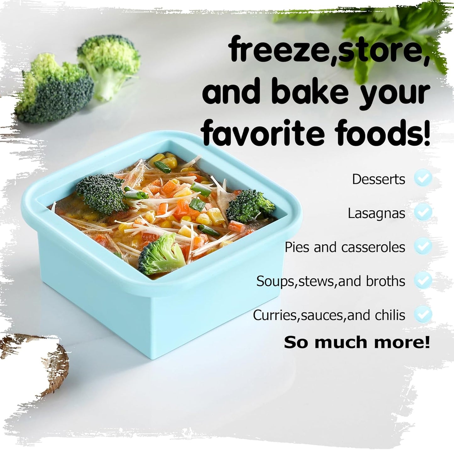 2-Cup Silicone Freezer Trays with Lids – Perfect for Meal Prep, Portion Control, and Easy Freezing-Meal Prep Container Molds for Soup,Leftovers (Aqua, 2 Pack)