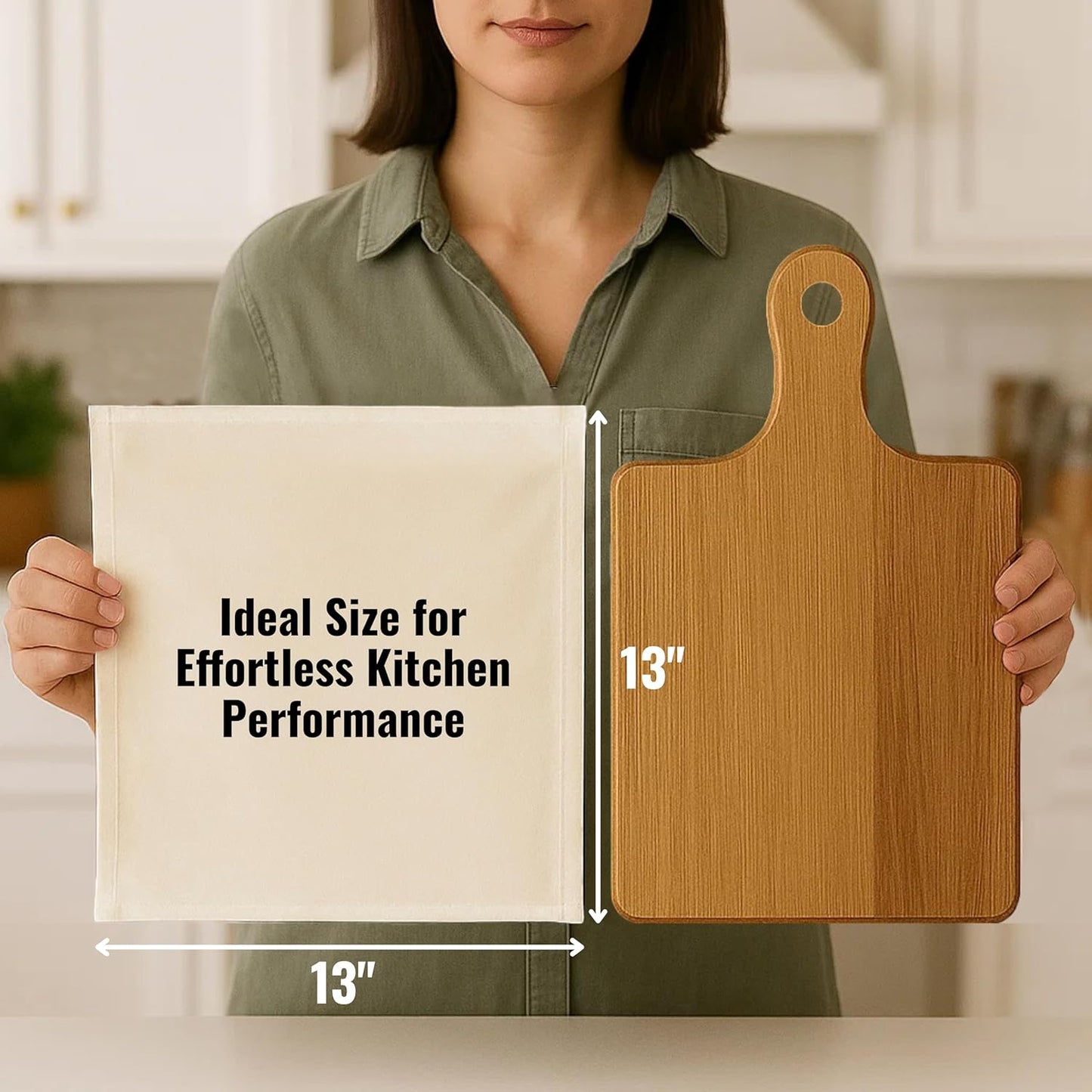 Dish Cloths Cotton| Kitchen Wash Cloth | Shop Towels Absorbent and Lint Free Flour Sack| Dishcloths for Kitchen Washing Dishes| Thick Absorbent Quick Dry Dish Rags | 4 Pack 13"x13" Natural