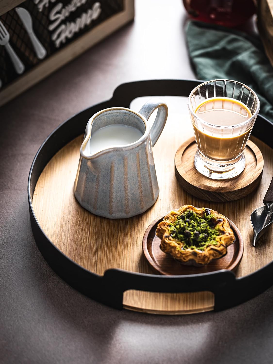 Ceramic Creamer Pitcher,Creamer Container with Handle, 10 OZ Small Milk Pitcher for Coffee, Sauces, Salad, Gray