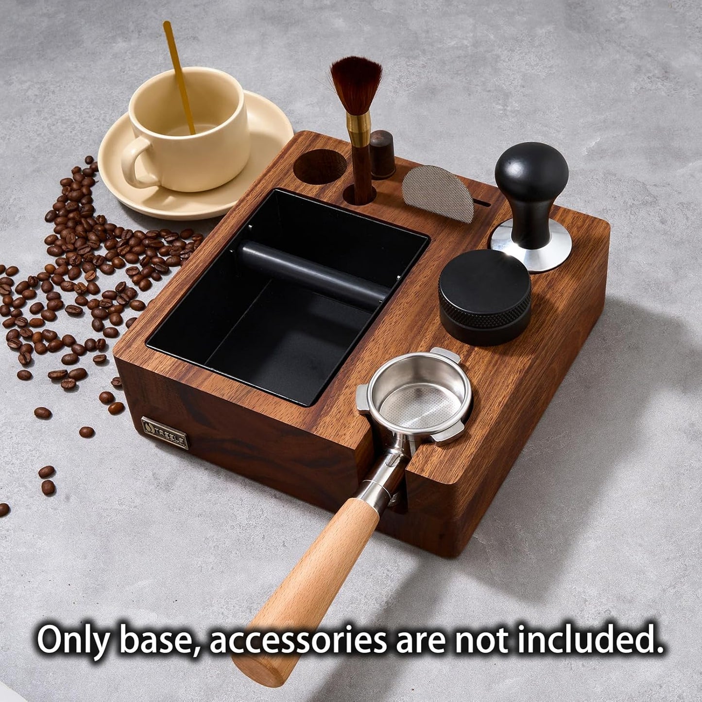 Espresso Knock Box, Espresso Tamping Station, Espresso Coffee Organizer Box Fit for Storage 51/54MM Espresso Tamper,Coffee Station Organizer for Countertop