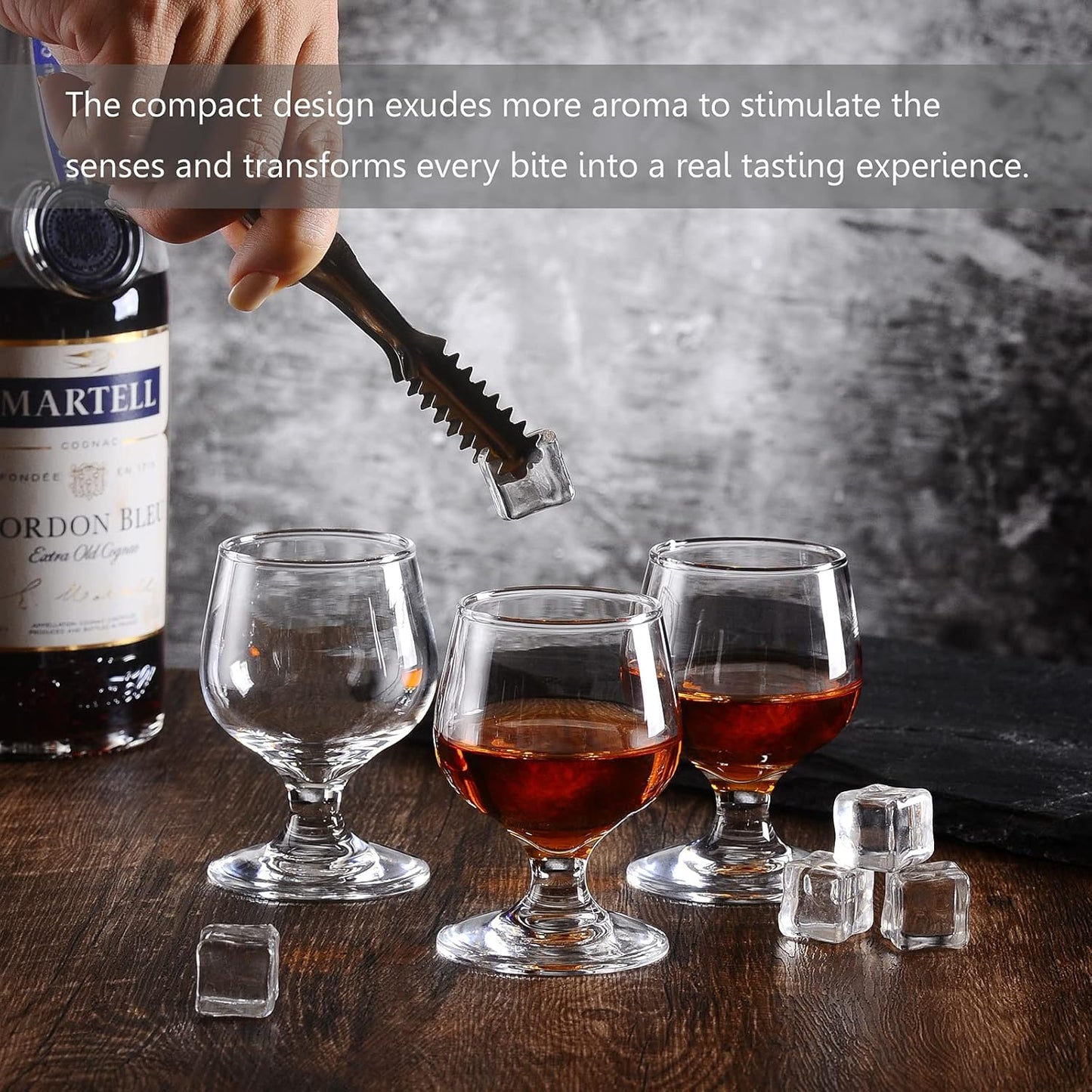 3.5oz Shot Glass Set of 6 - Clear, Cute Glasses Perfect for Tasting Brandy - Glass Snifters