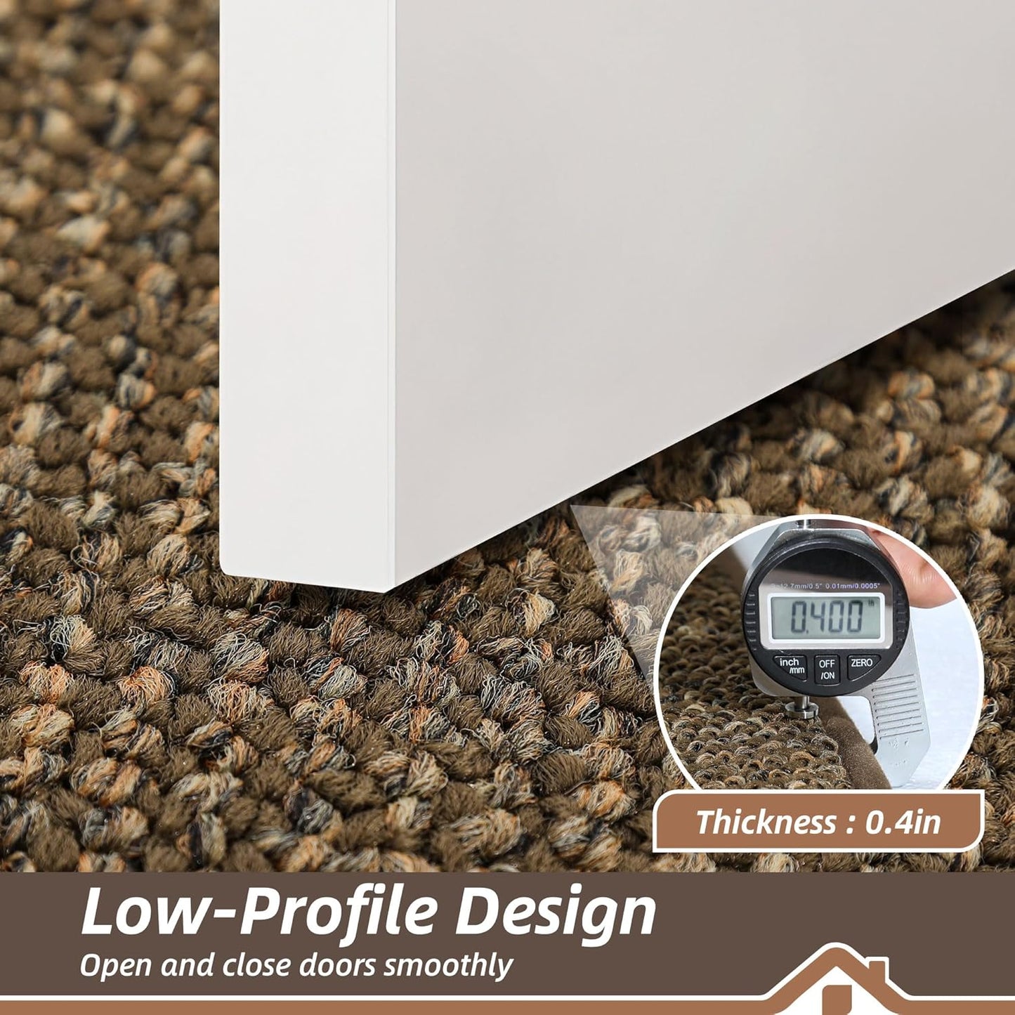 BEQHAUSE Dirt Trapper Door Mat 24" x 60", Non-Slip Washable Doormats Entrance Mat, Dirt Resistant and Absorbent Welcome Mat, Low Profile Floor Mats for Front Back Door and Entryway, Brown