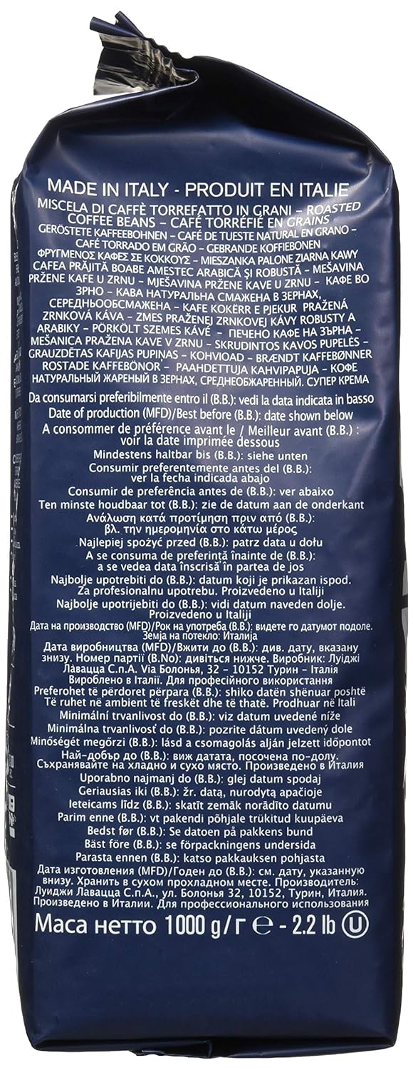 Lavazza Italian "Super Crema" Espresso Whole Bean Value Pack (3 x 2.2 lb bags)