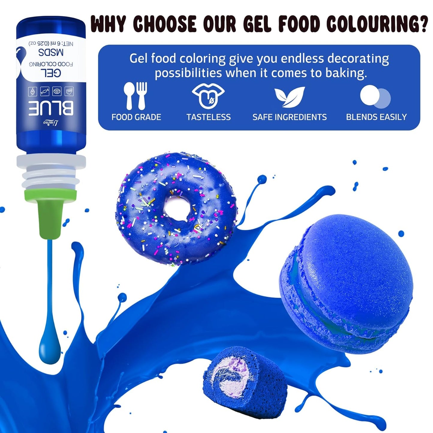 Gel Food Coloring - 3.5 fl.oz Vivid Food Coloring Gel for Baking, Cake Decorating, Cookie, Fondant, Macaron - Tasteless Concentrated Edible Food Color Dye for Icing, Slime, Drinks, DIY Crafts (Red)