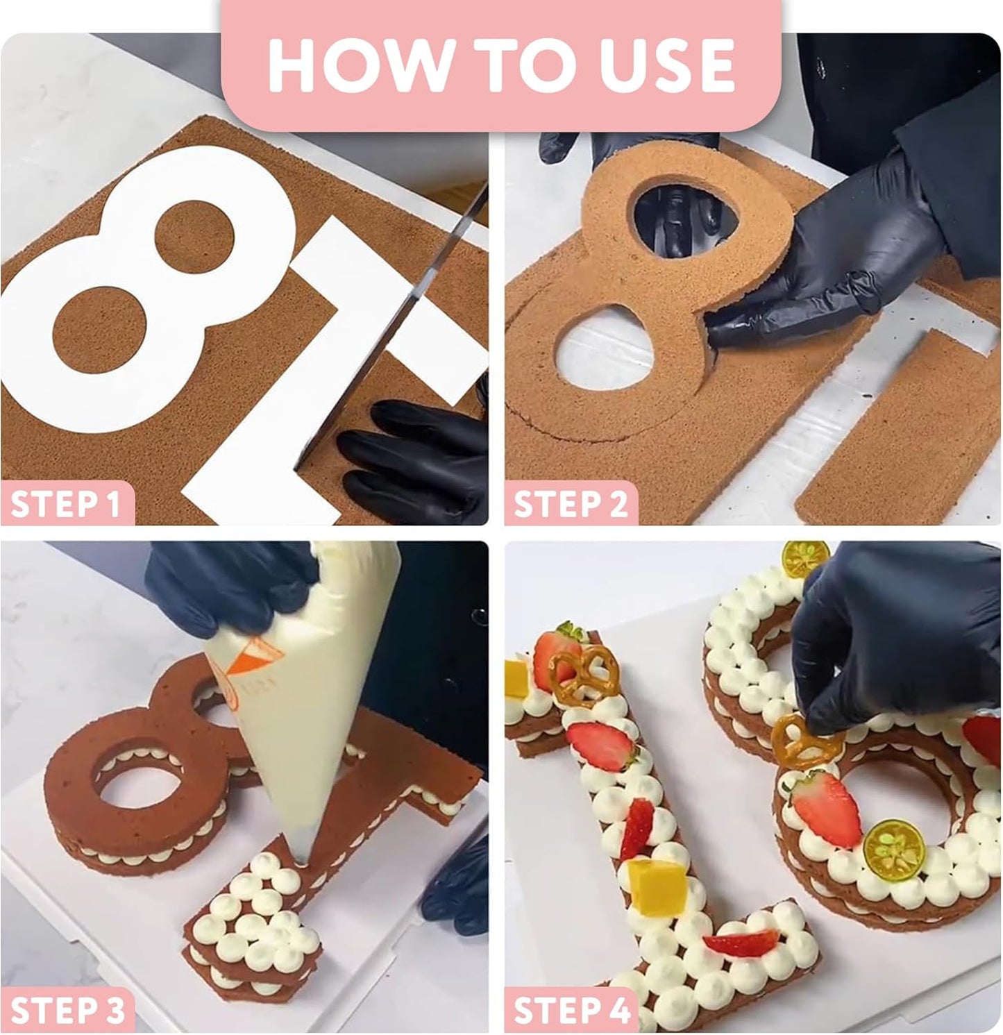 Cake Stencils (12 inch Numbers + 50 Bags)