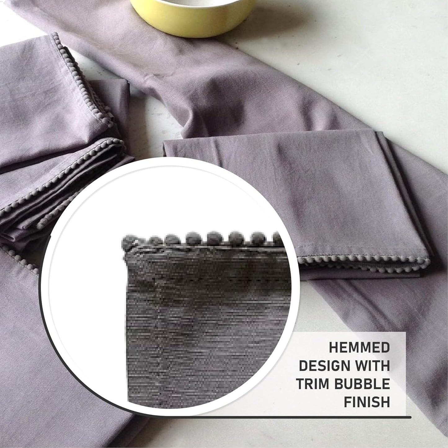 TARAN LIVING Hand Towels 100% Cotton Solid Kitchen Dish Cloths 18"x 28", Grey, Pack of 6 Decor Kitchen Hand Towel Reusuable Dish Towel for Cleaning & Drying Tea Towels Set with Hanging Loop