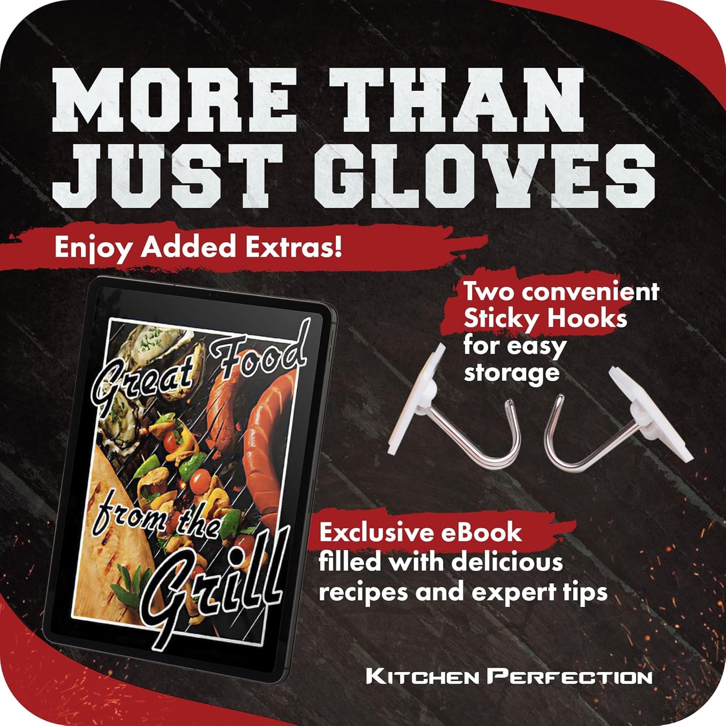 KITCHEN PERFECTION XL Silicone Smoker Oven Gloves -Extreme Heat Resistant BBQ Gloves -Handle Hot Food Right on Your Grill Fryer & Pit | Waterproof Oven Mitts Grill Gloves |Superior Value Set+3 Bonuses