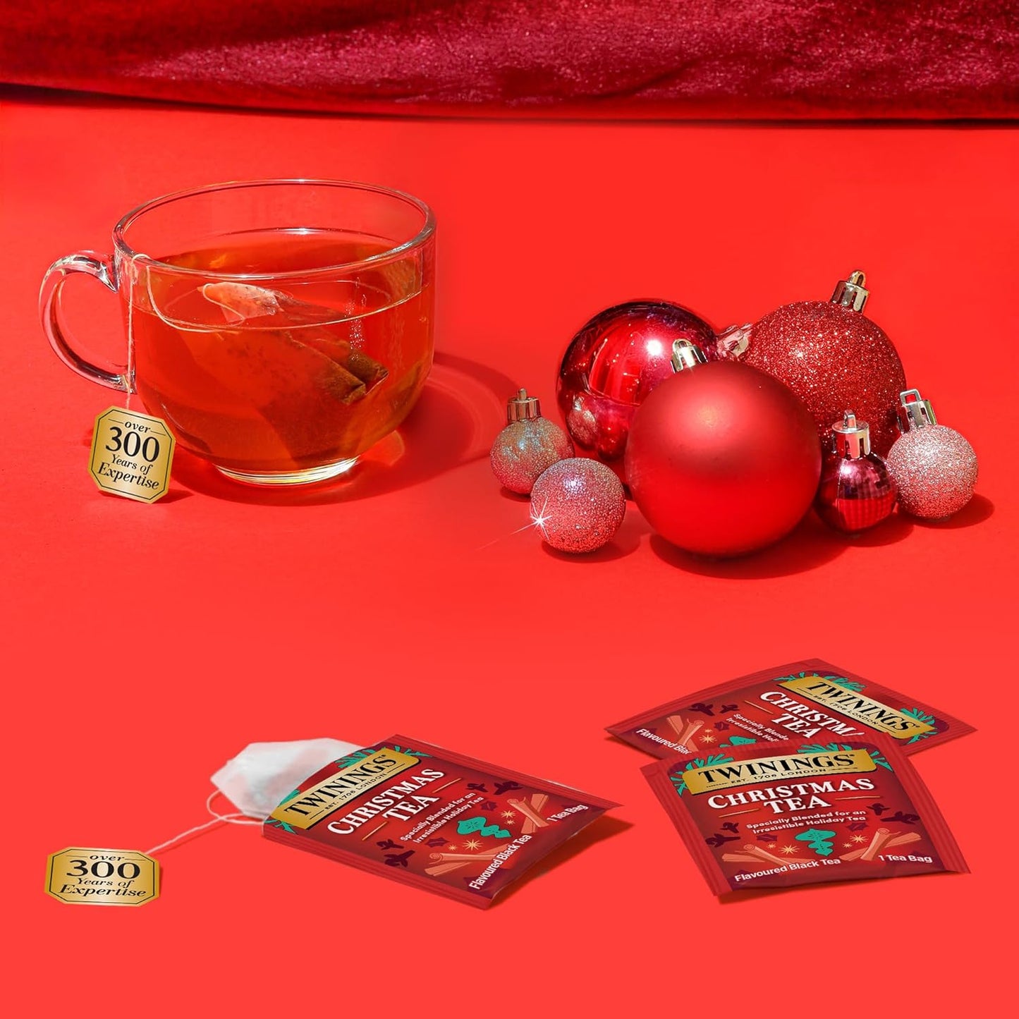 Twinings Christmas Black Tea Individually Wrapped Bags, 20 Count (Pack of 6), Aromatic Cinnamon & Clove, Caffeinated, Enjoy Hot or Iced, 120 Teabags