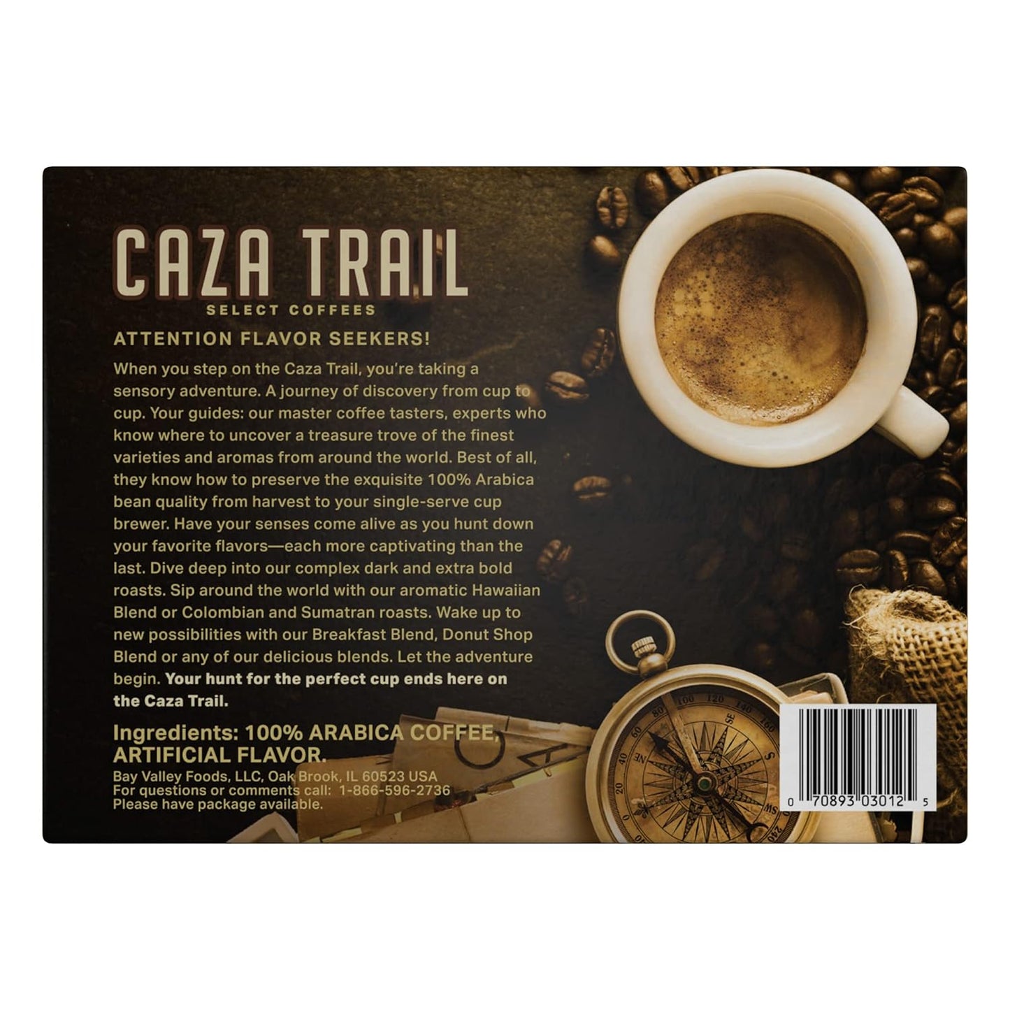 Caza Trail Coffee Pods, Creamy Hazelnut, Single Serve 100 Count (Pack of 1)(Packaging May Vary)