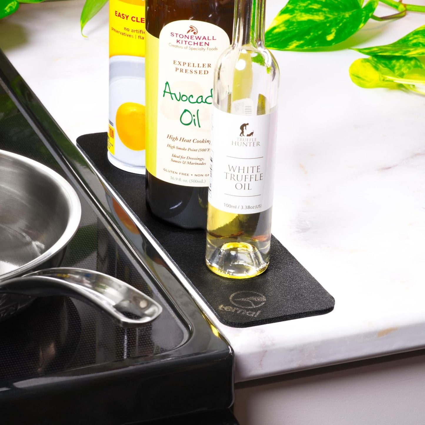 Ternal DripGuards Absorbent Counter Mat 2-Pack | Waterproof, Quick-Dry Coffee Bar Mat for Kitchen, Sink & Drink Station | Non-Slip, Spill-Proof Protector for Water, Oil & Syrup [3 x12in].