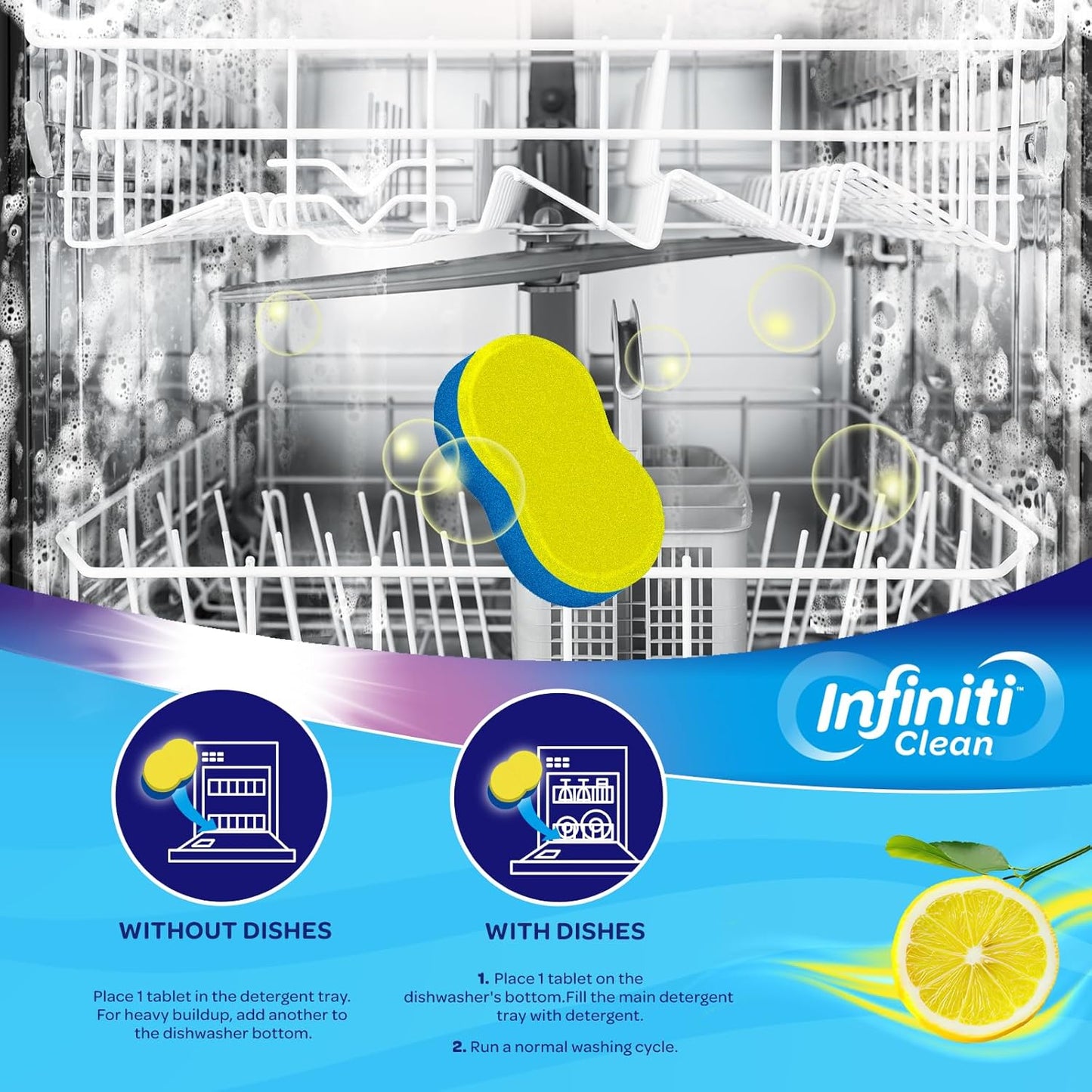 Dishwasher Cleaner and Deodorizer Tablets - Deep Clean Dishwasher Cleaner Tablets, Septic Safe, Natural Limescale Remover - Compatible with All Models (24 Pack)