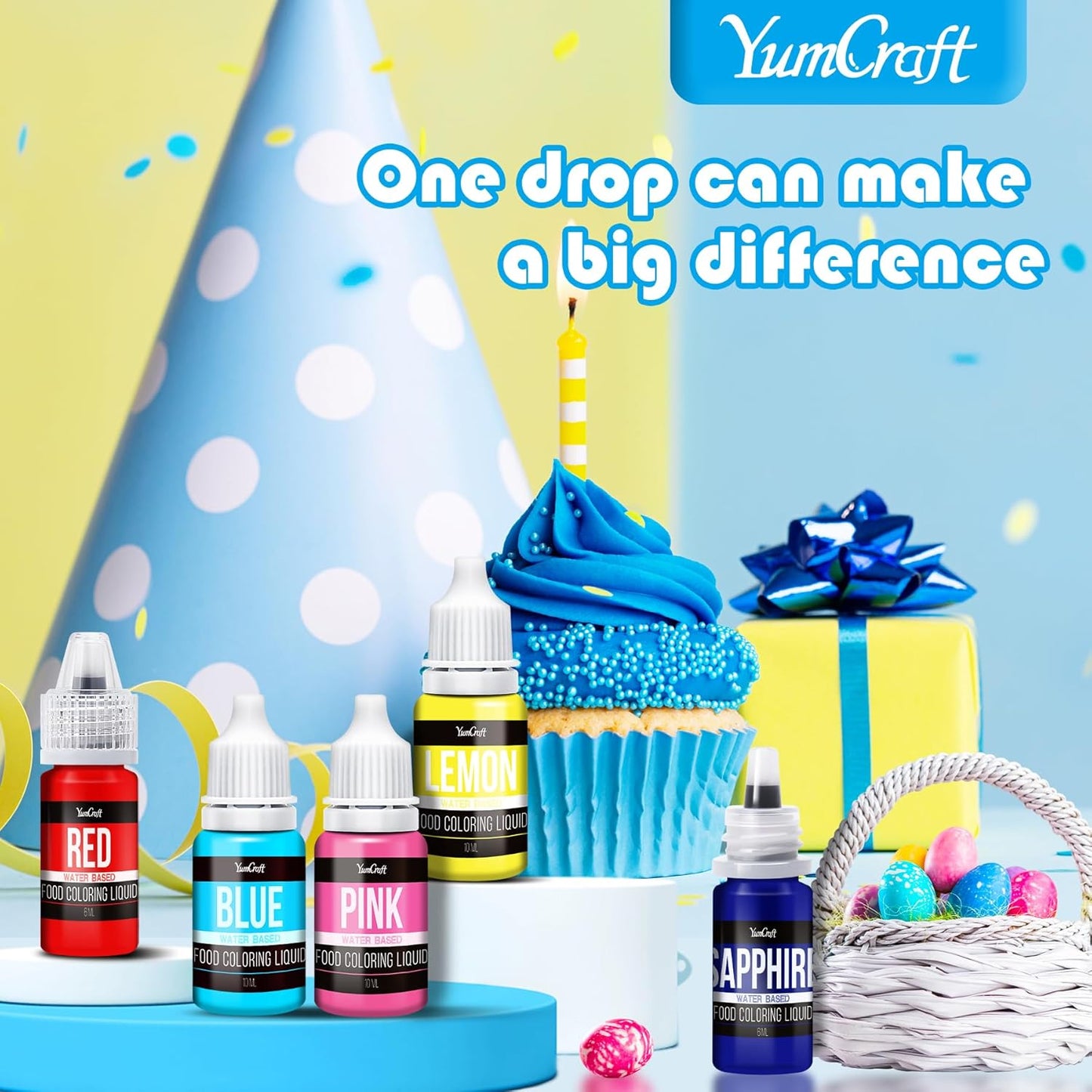 Food Coloring Liquid - Vibrant Color Food Coloring for Cake Decorating, Baking, Easter Egg, Icing - Tasteless Food Color Dye for Fondant, Cooking, Slime, Airbrush (Black, 8 Fl.oz)