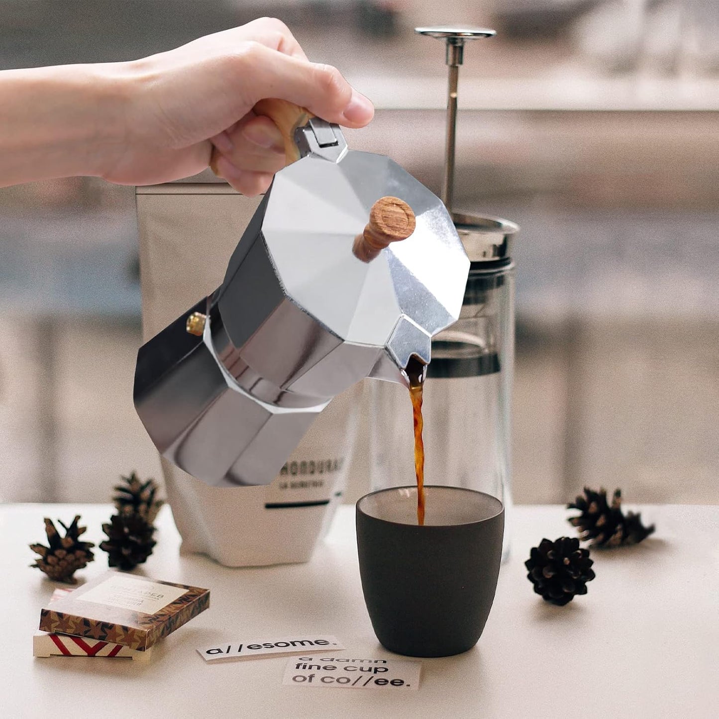 wedrink Stovetop Espresso Maker Aluminum Moka Pot 6 Cups Cuban Coffee Maker Stovetop Coffee Maker Moka Italian Espresso