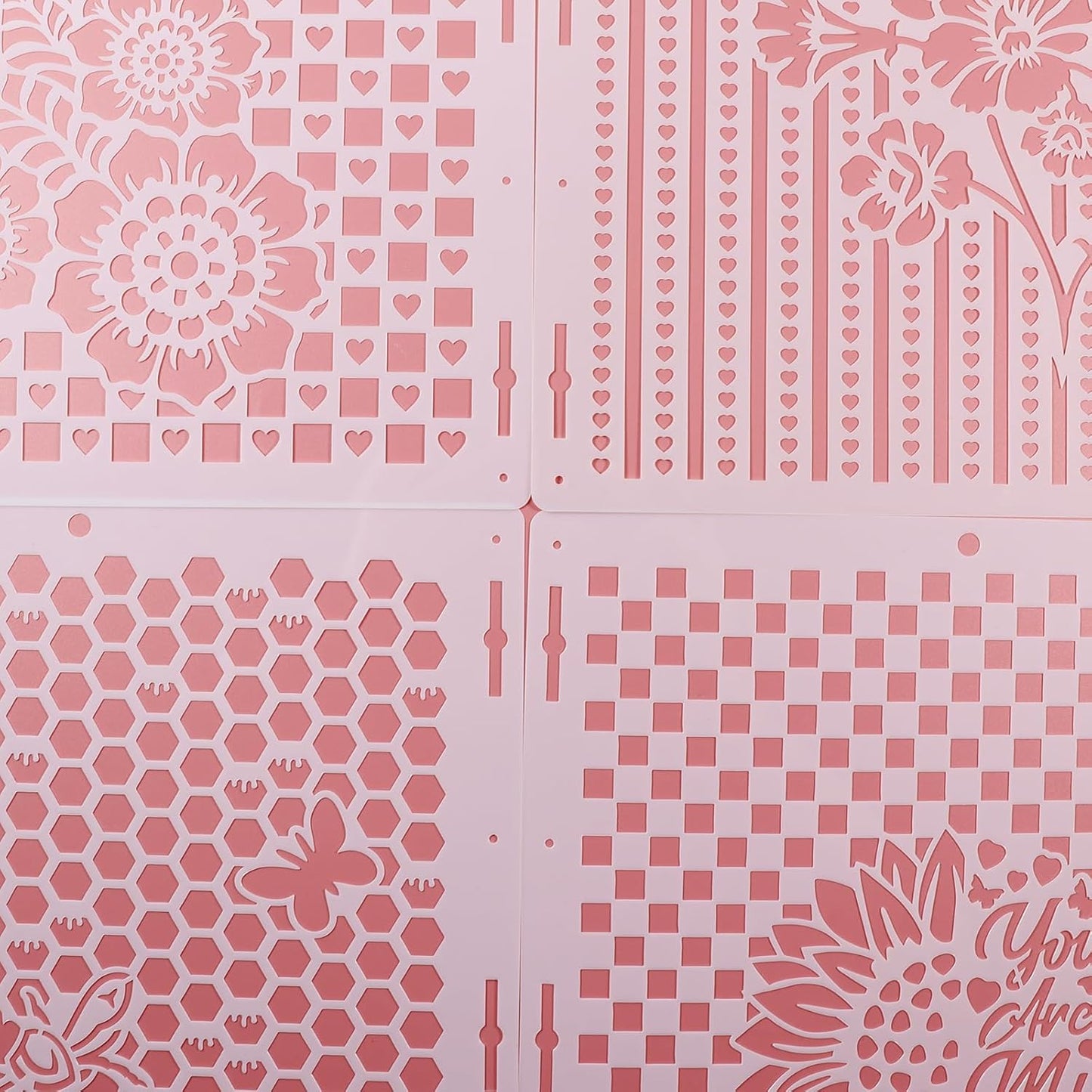 4-Pack Reusable Stencil Set for Crafting, Painting, and DIY Projects – Durable, Versatile, and Easy-to-Use Stencils for Walls, Fabric, Wood, and More