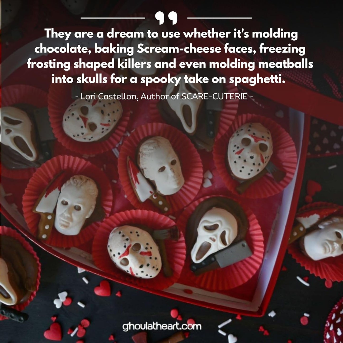 ShapedIceMolds Horror Movie Character Molds – Halloween Silicone Molds for Chocolate, Candy, Resin, Crafts – 3D Scary Film Icons for Party Treats & DIY Decor (Orange)