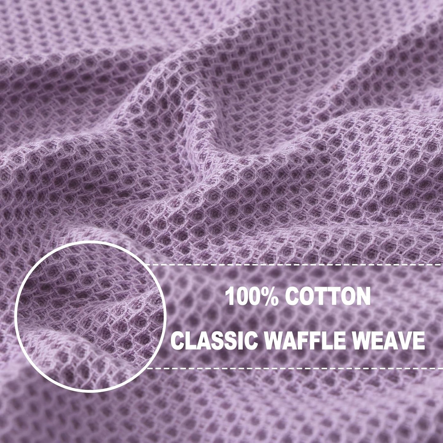 Homaxy 100% Cotton Waffle Weave Kitchen Dish Cloths, Ultra Soft Absorbent Quick Drying Dish Towels, 12 x 12 Inches, 8-Pack, Lavender