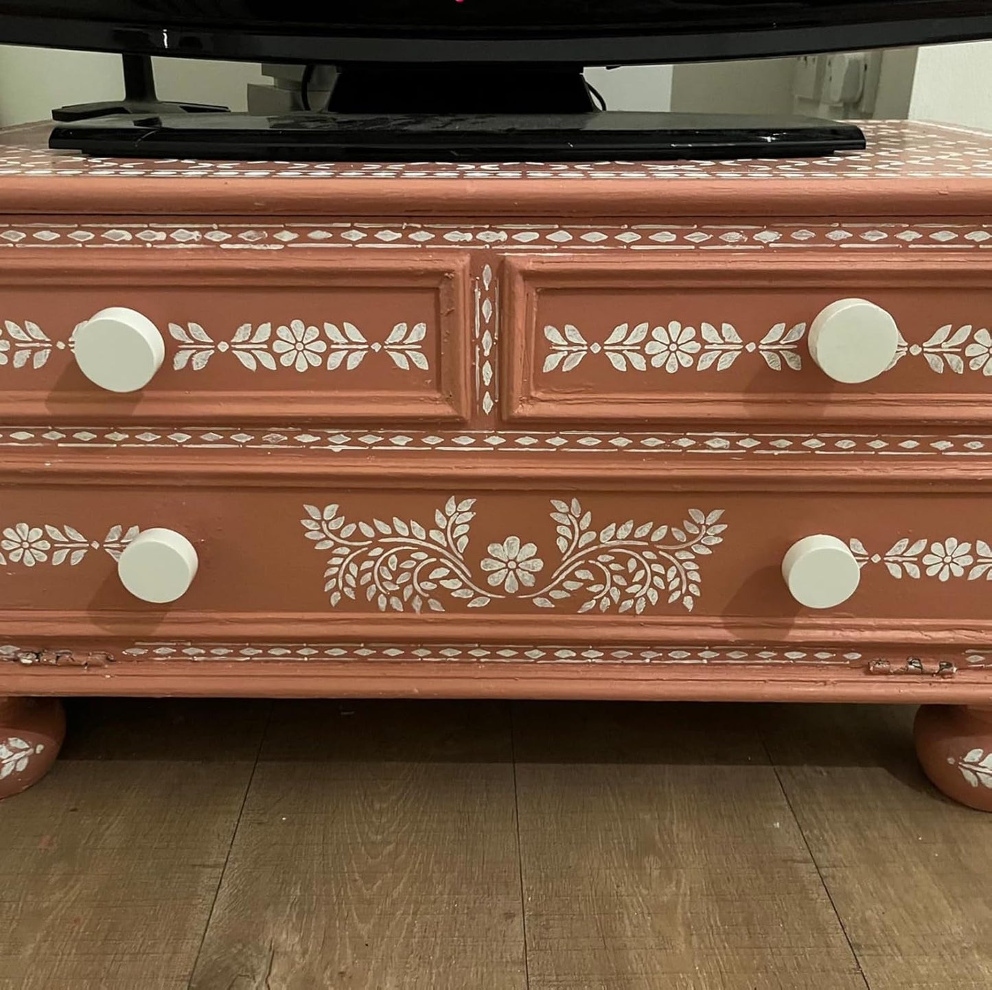 Talavera Stencils for Crafts Reusable Floral Stencils for Walls Mexican Flower Border Corner Drawing Stencil for Wood Furniture Wall Canvas Floor