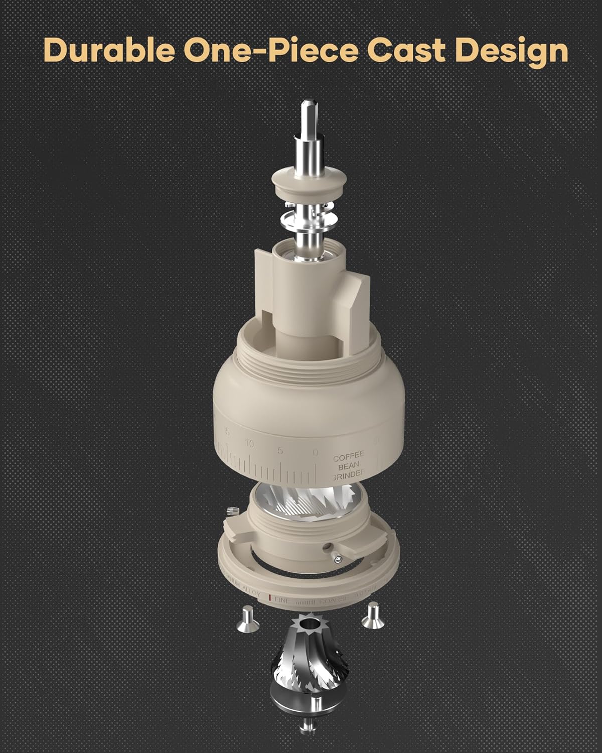 Cocinare ESSENCE GO B38 Ultra Manual Coffee Grinder – with Carrying Case Hand Grinder Capacity 30g, GhostEdge Ultra Burr & 80 Grind Settings, Perfect for Pour-over, Espresso, Cold Brew (Vintage White)